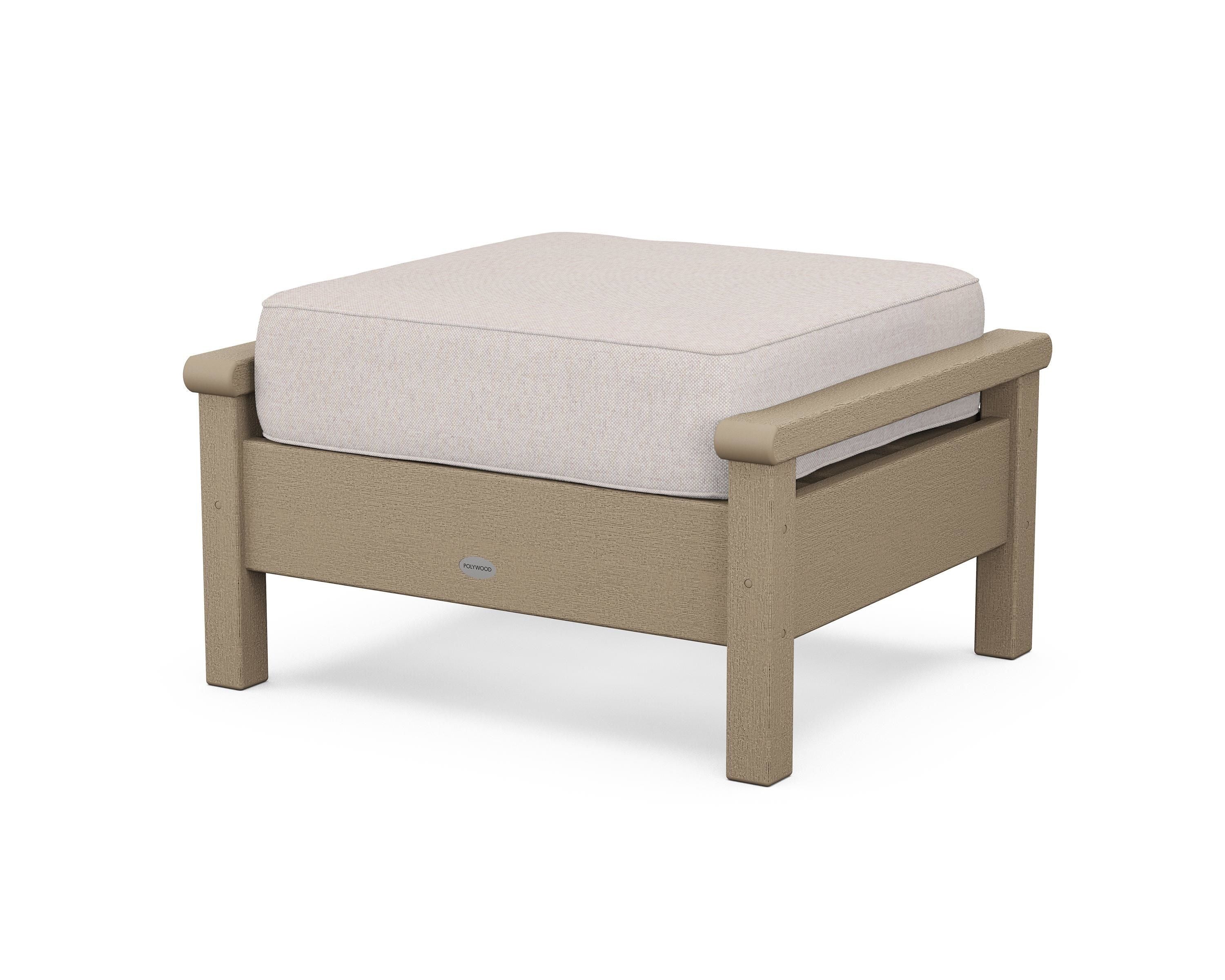 POLYWOOD® Harbour Deep Seating Ottoman in Vintage Sahara / Dune Burlap