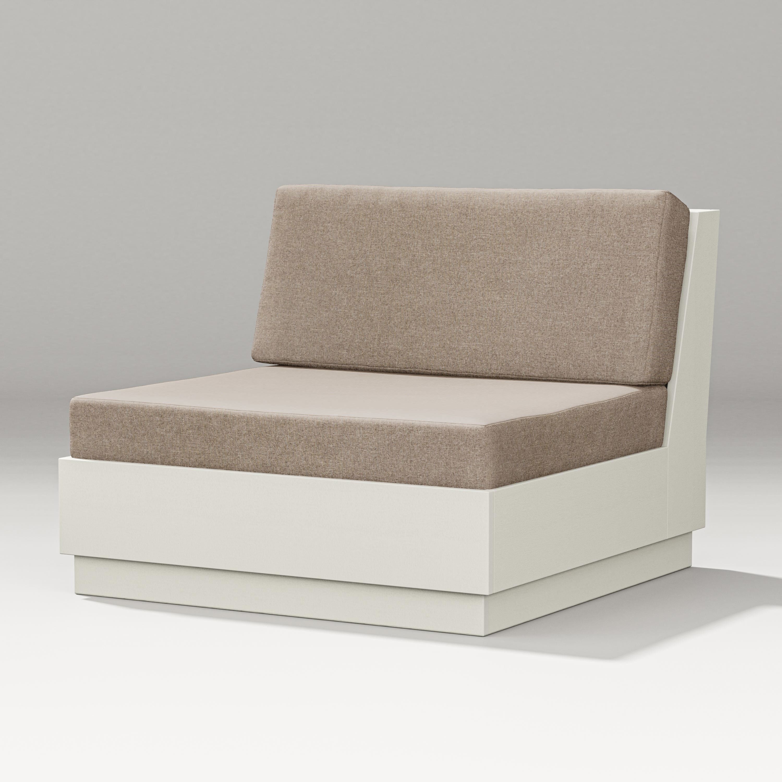PW Designer Series Elevate Modular Armless Chair in Vintage White / Spiced Burlap