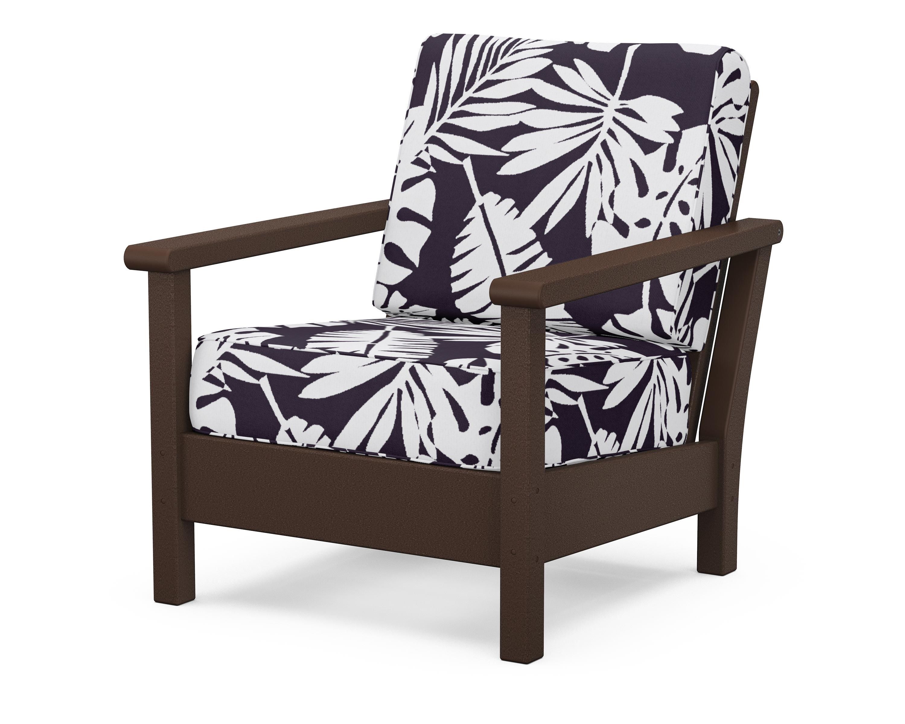 POLYWOOD® Harbour Deep Seating Chair in Mahogany / Leaf Navy