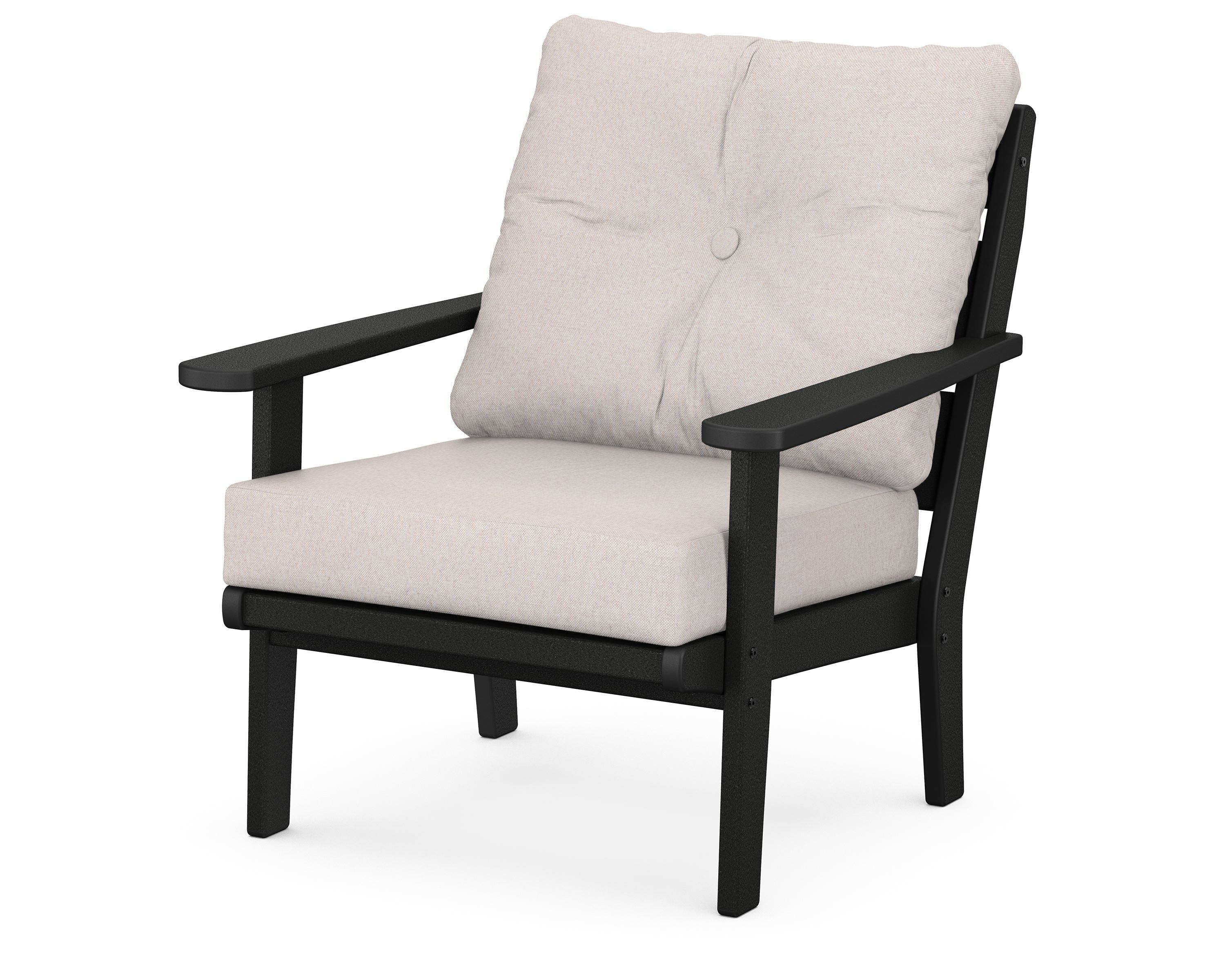 POLYWOOD® Lakeside Deep Seating Chair in Black / Dune Burlap