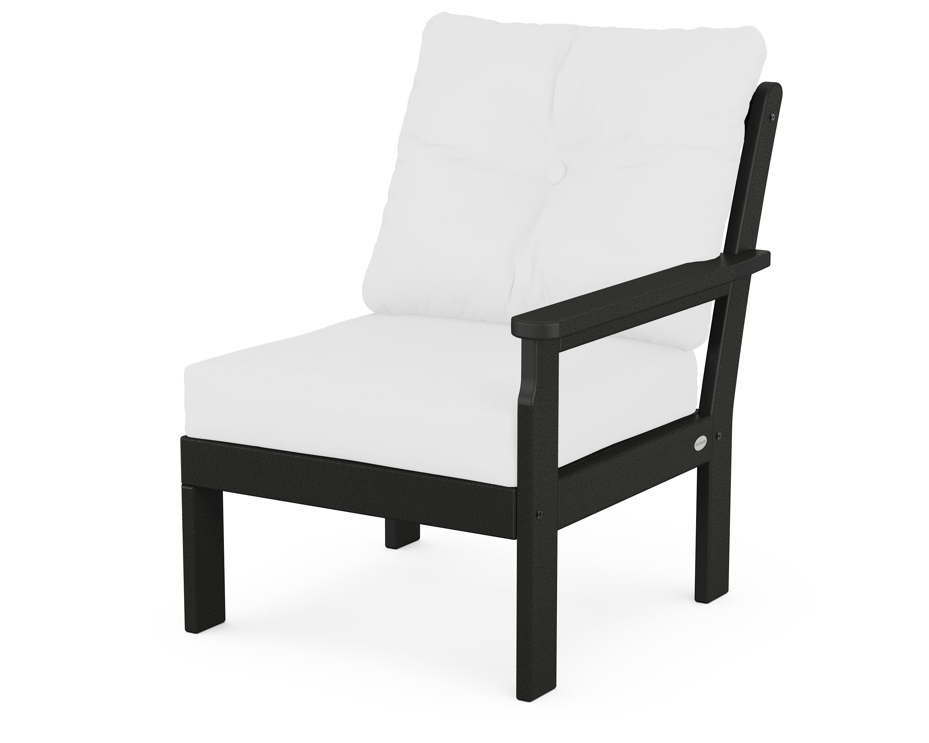 POLYWOOD® Vineyard Modular Right Arm Chair in Black / Natural