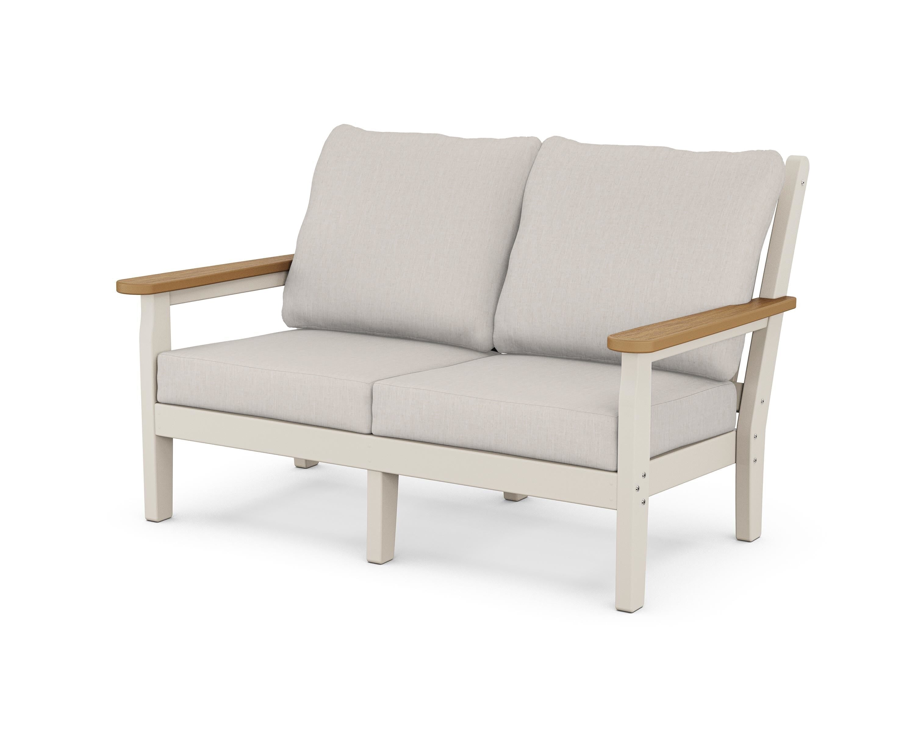 POLYWOOD® Chippendale Deep Seating Loveseat in Sand / Natural / Cast Ash