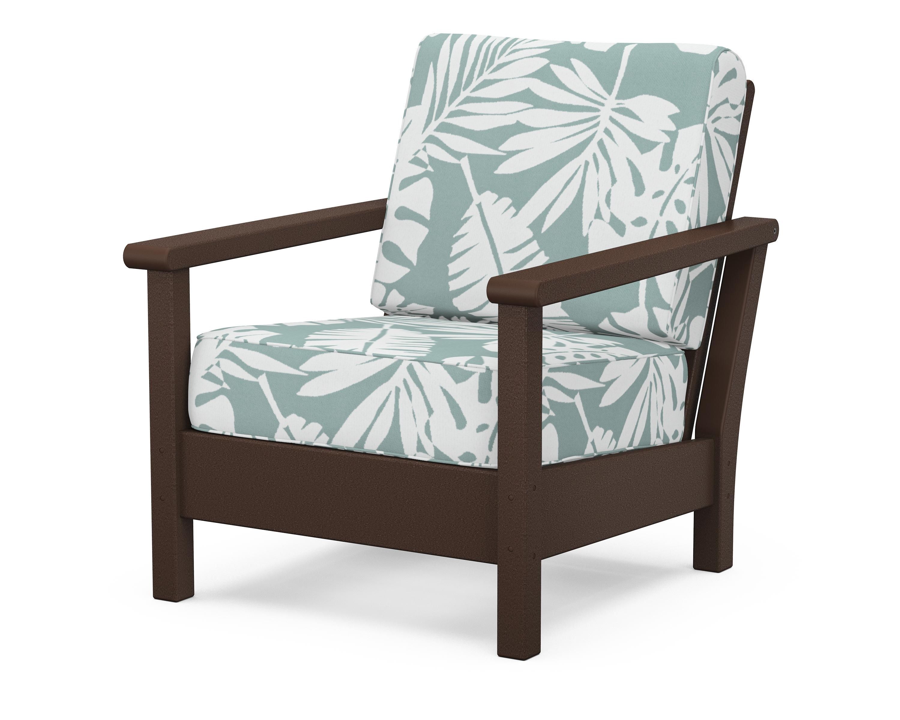 POLYWOOD® Harbour Deep Seating Chair in Mahogany / Leaf Glacier Spa