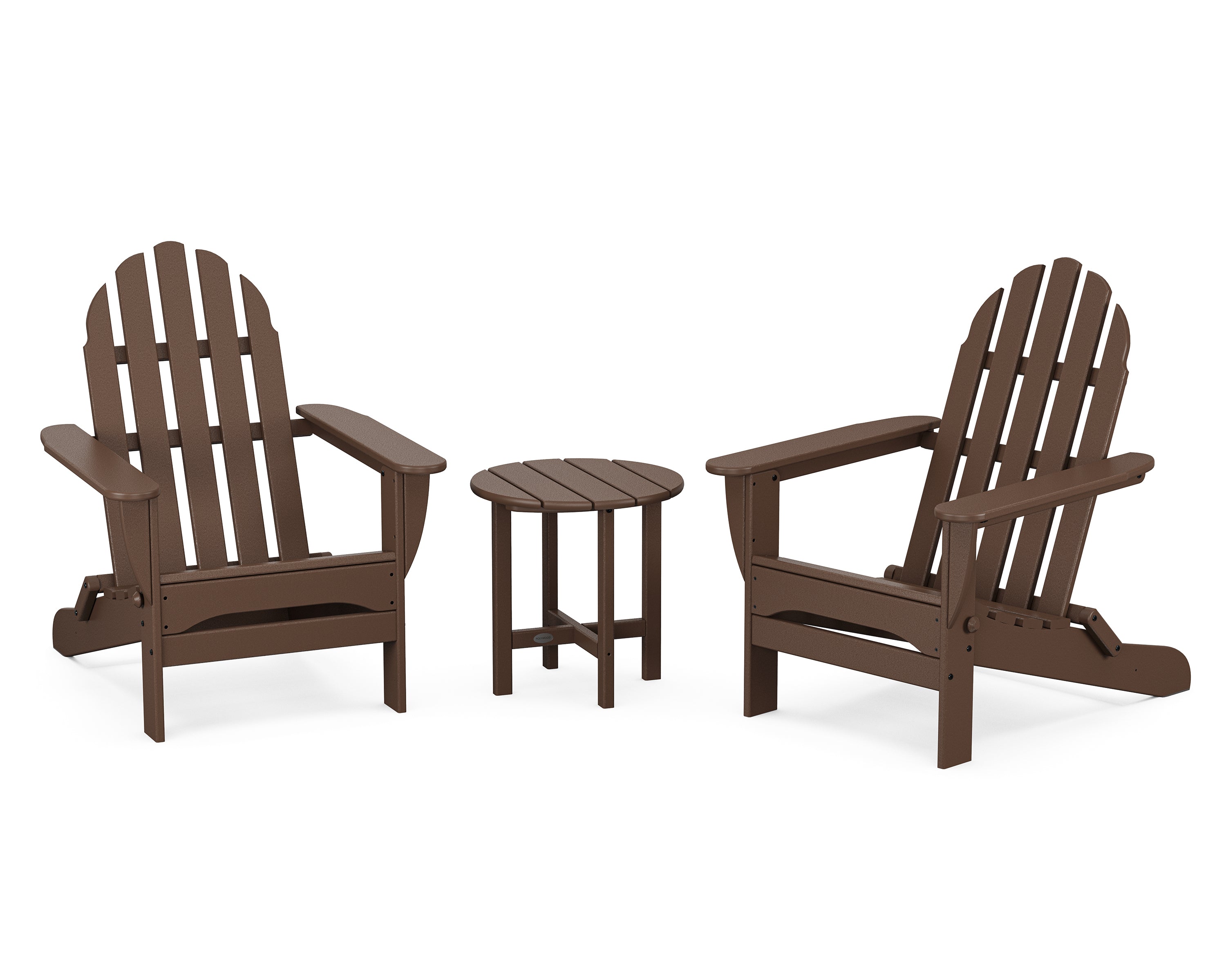 POLYWOOD® Classic Folding Adirondack 3-Piece Set in Mahogany