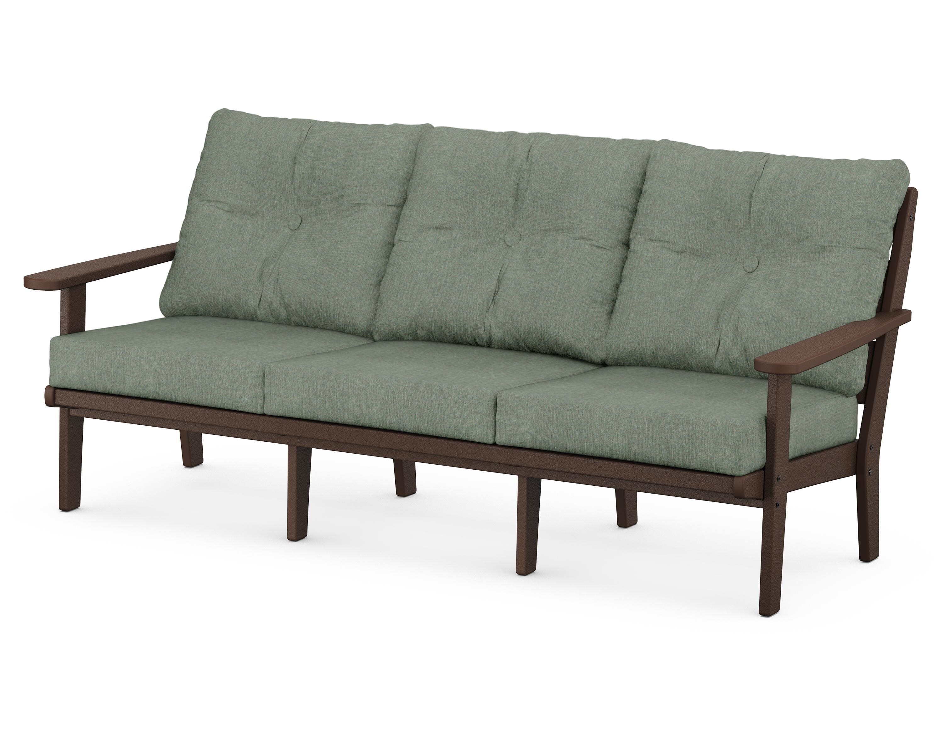 POLYWOOD® Lakeside Deep Seating Sofa in Mahogany / Cast Sage