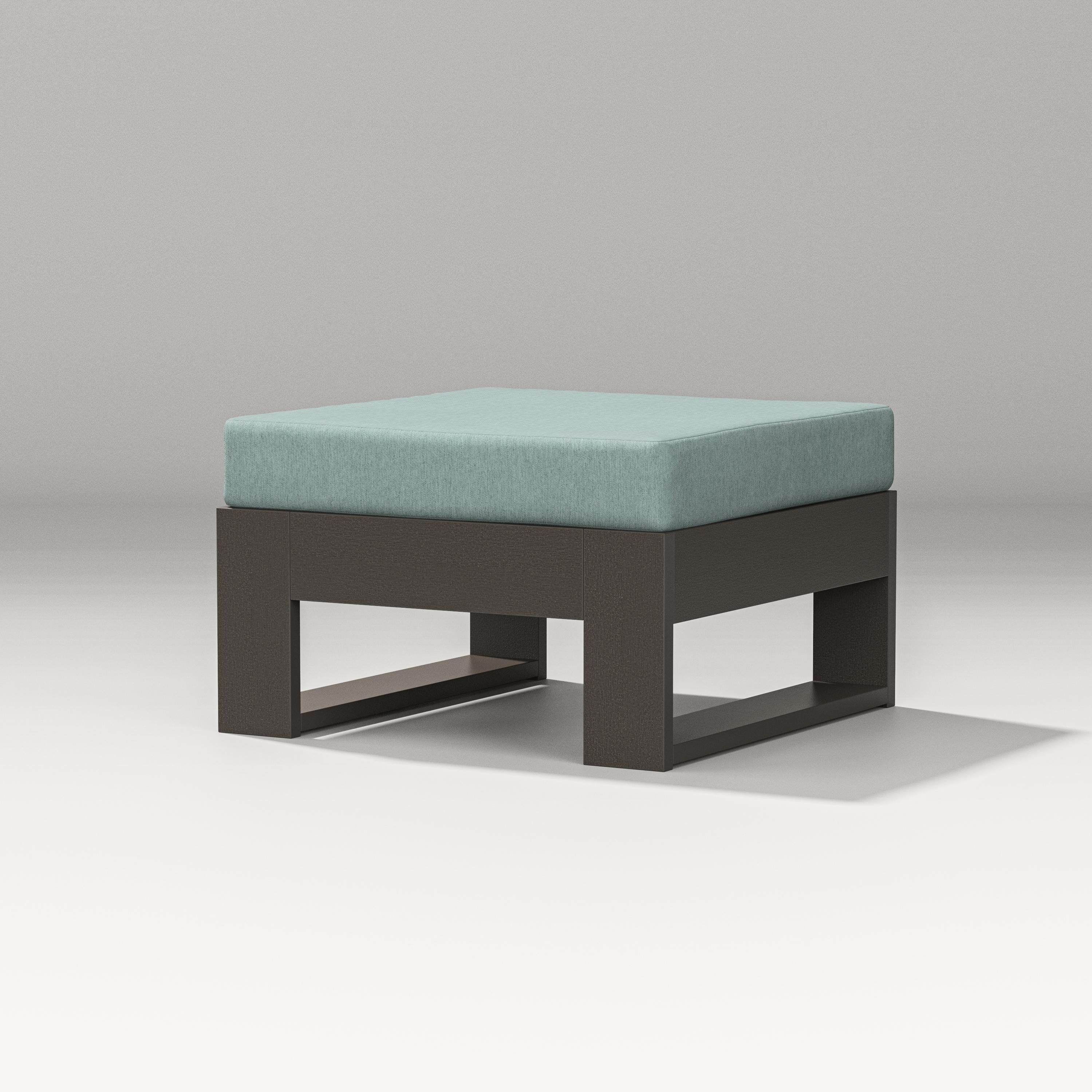 PW Designer Series Latitude Lounge Ottoman in Vintage Coffee / Glacier Spa