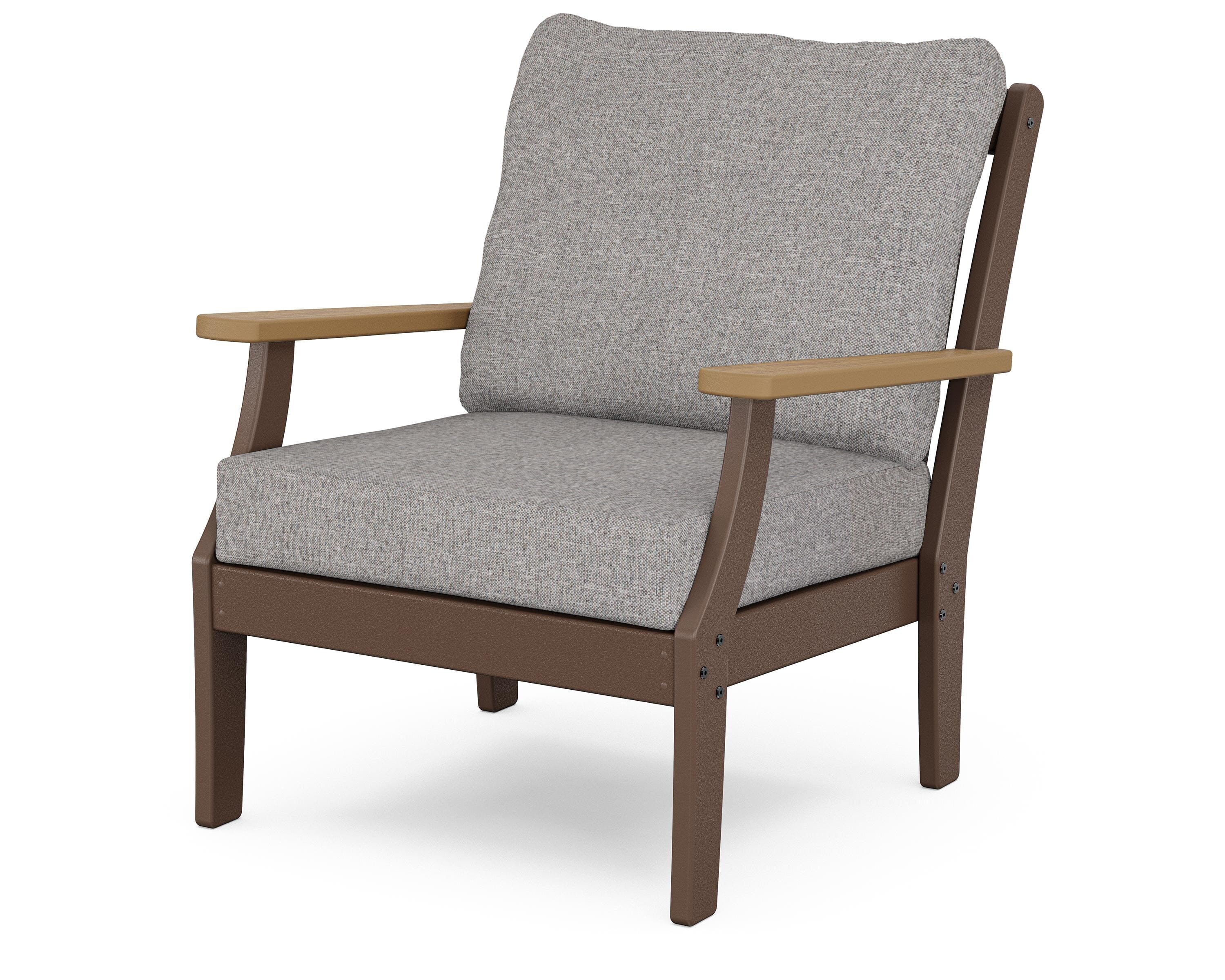 POLYWOOD® Braxton Deep Seating Chair in Mahogany / Natural / Grey Mist