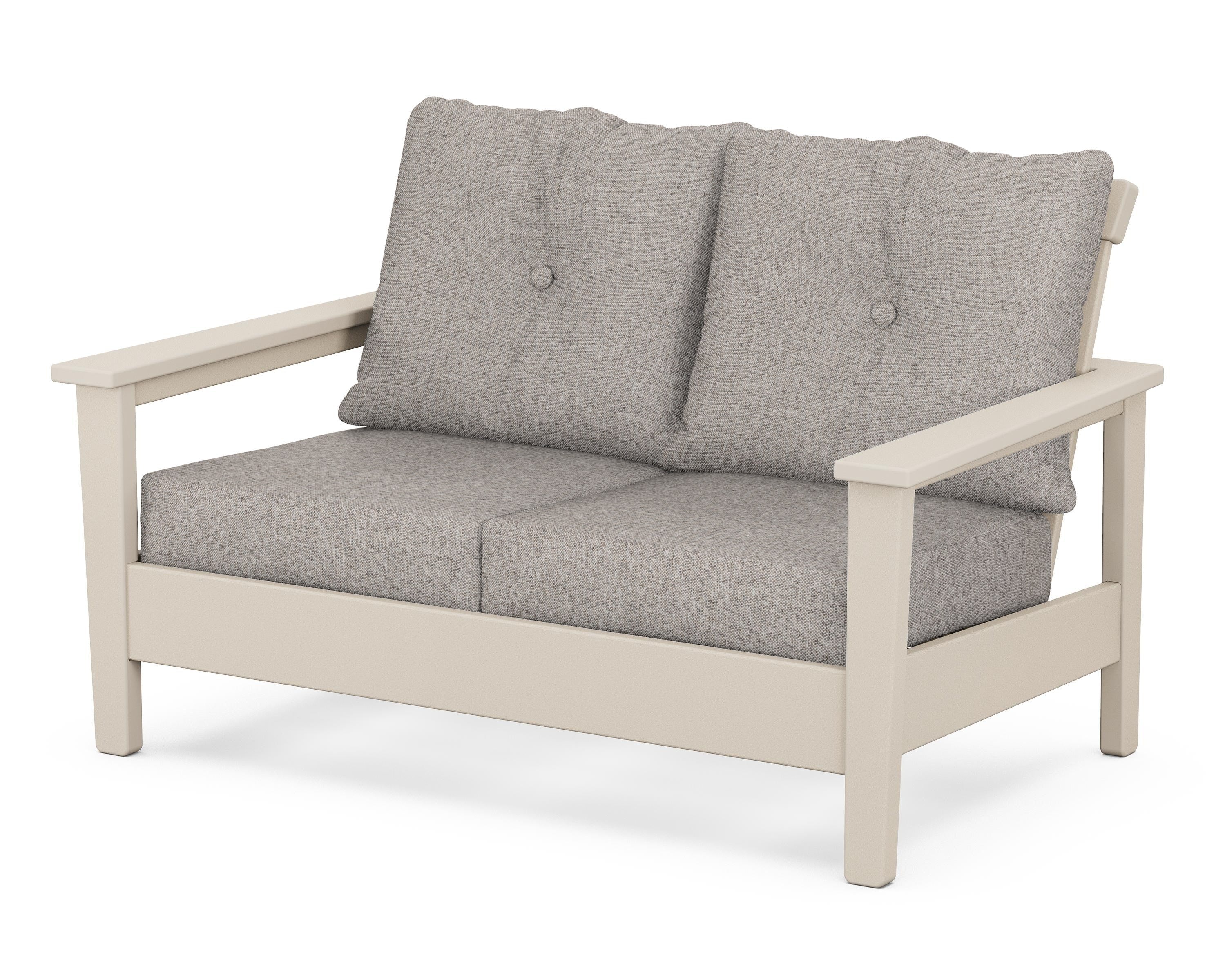 POLYWOOD® Prescott Deep Seating Loveseat in Sand / Weathered Tweed