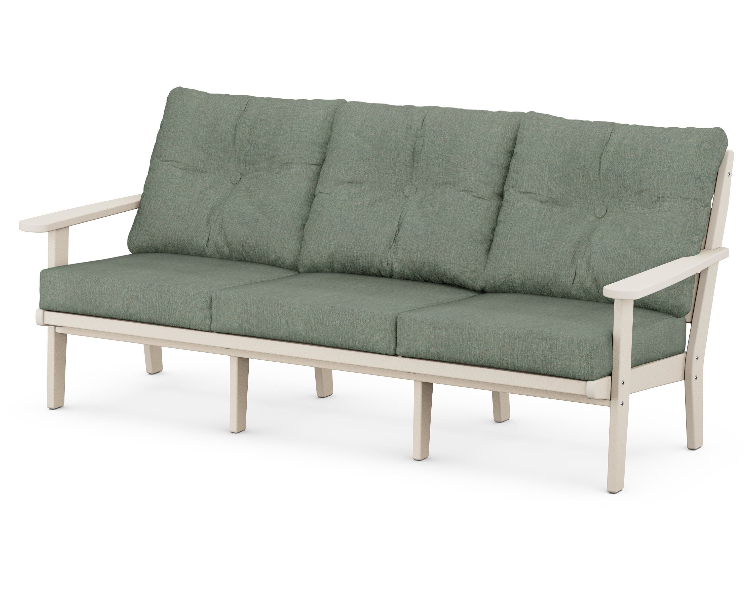 POLYWOOD® Lakeside Deep Seating Sofa in Sand / Cast Sage