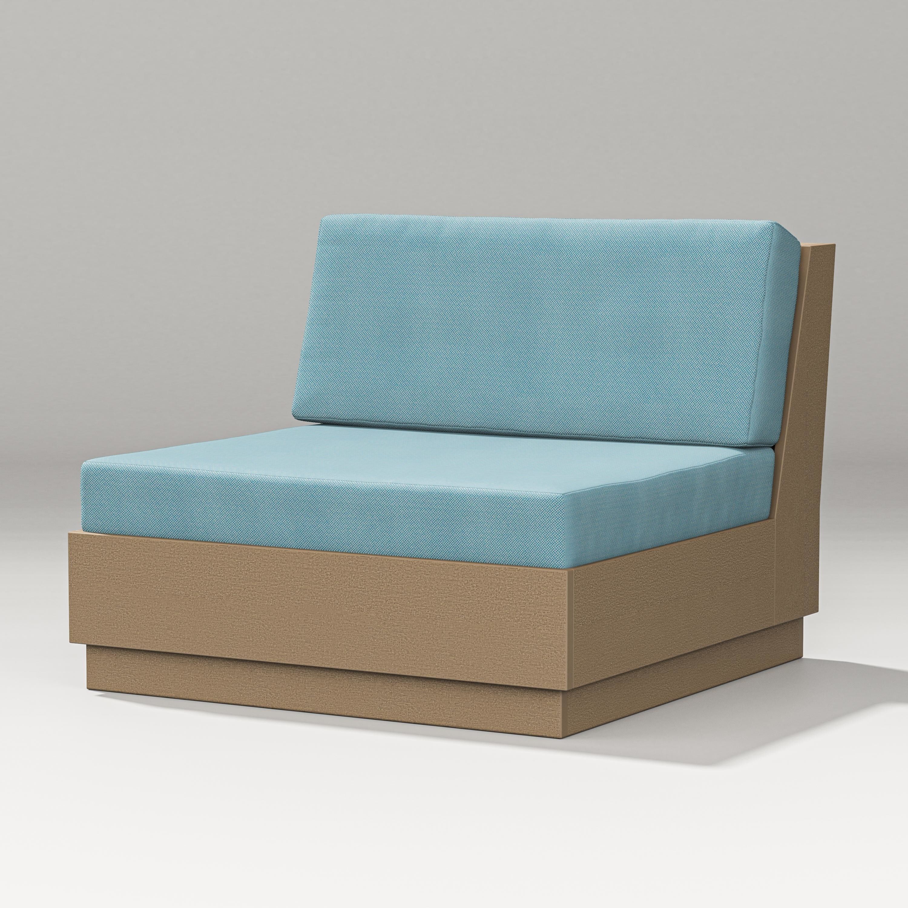 PW Designer Series Elevate Modular Armless Chair in Vintage Sahara / Lattice Sky Blue