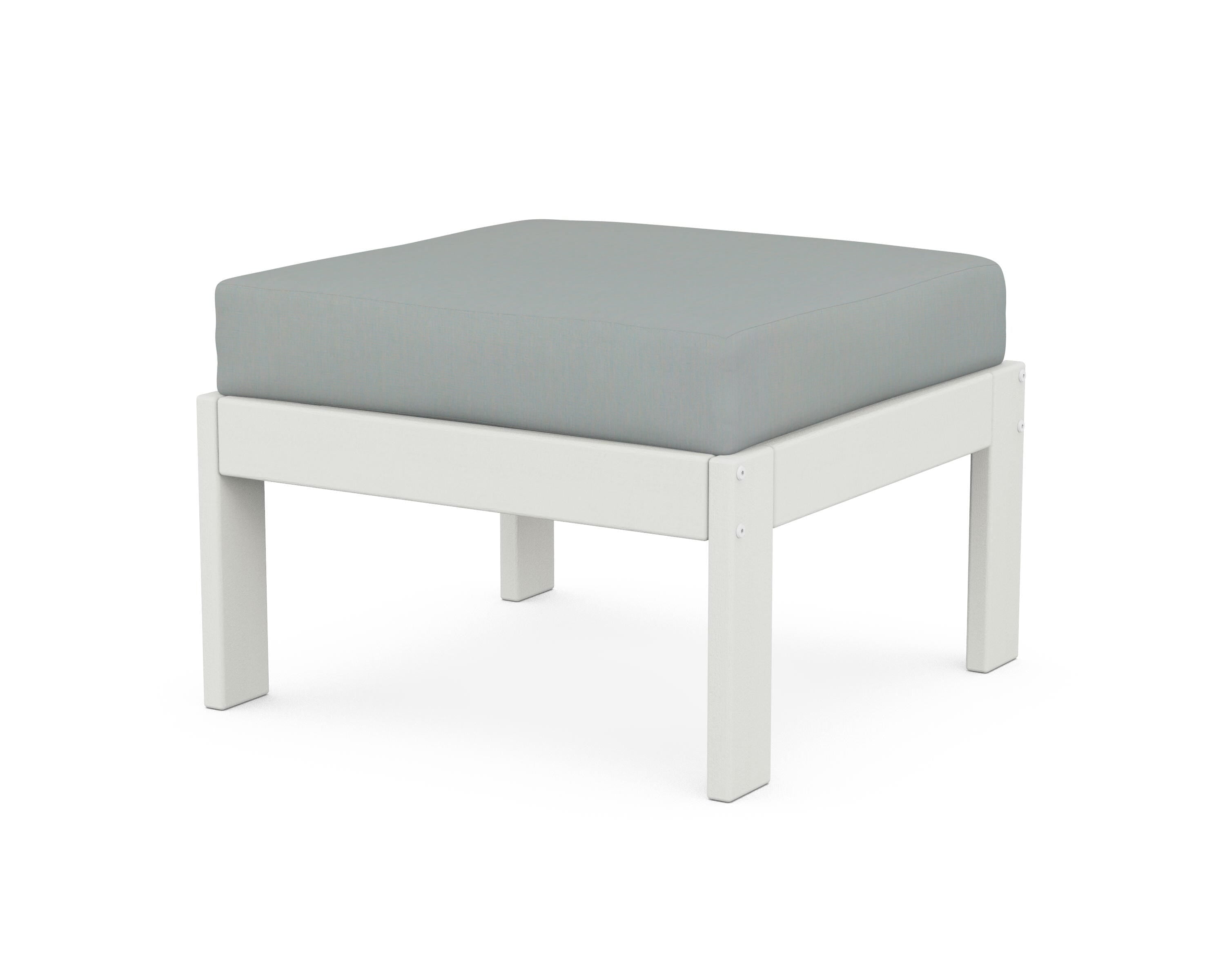 POLYWOOD® Vineyard Modular Ottoman in Vintage White / Spa