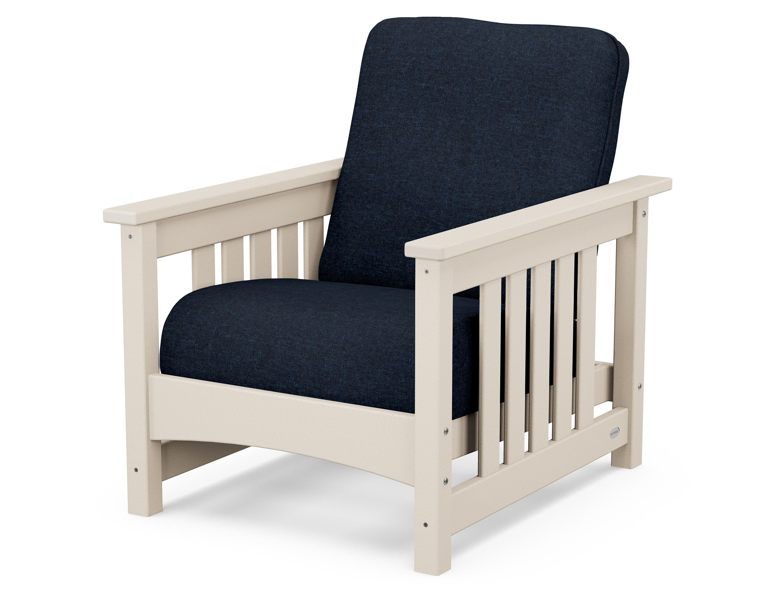 POLYWOOD® Club Mission Chair in Sand / Marine Indigo