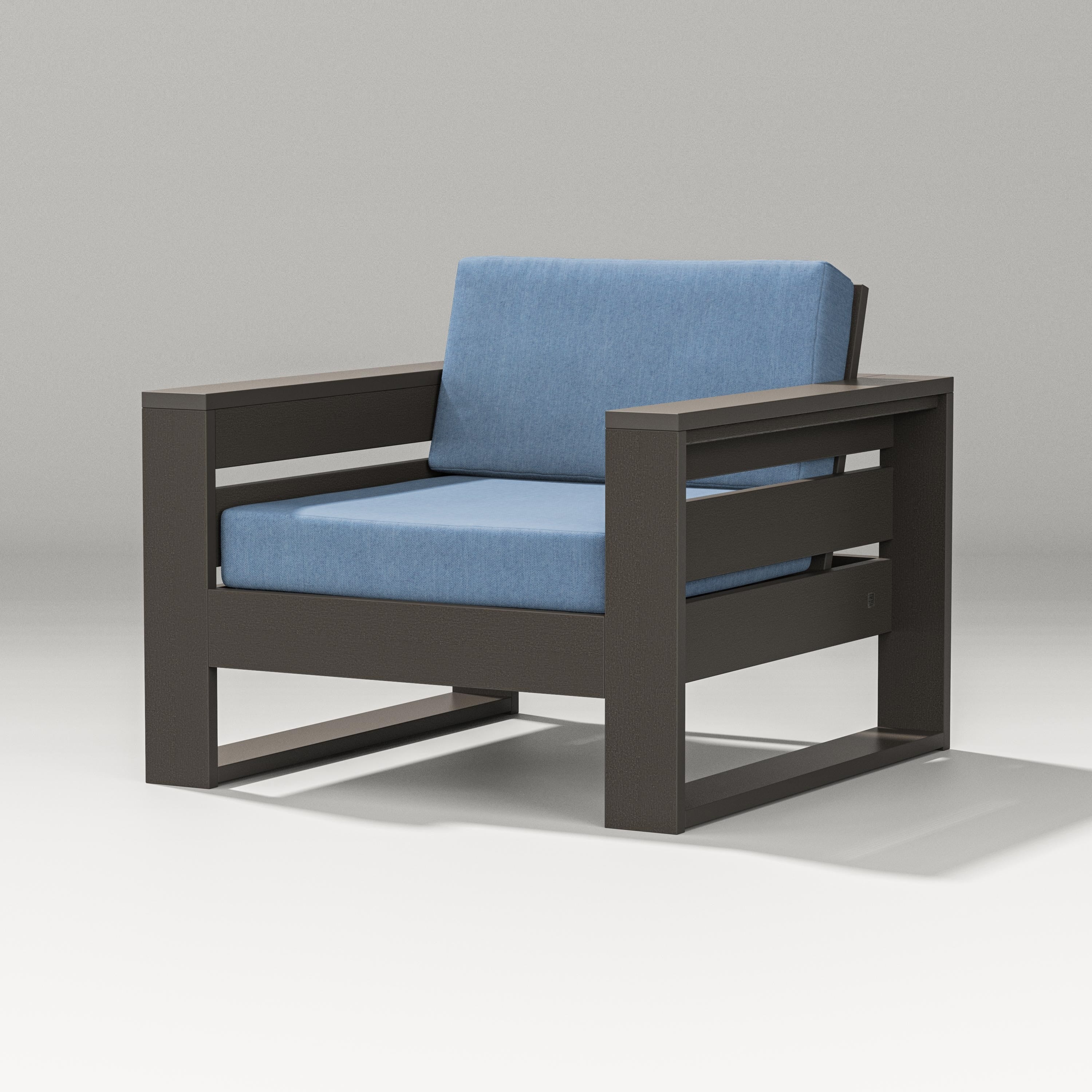 PW Designer Series Latitude Lounge Chair in Vintage Coffee / Sky Blue