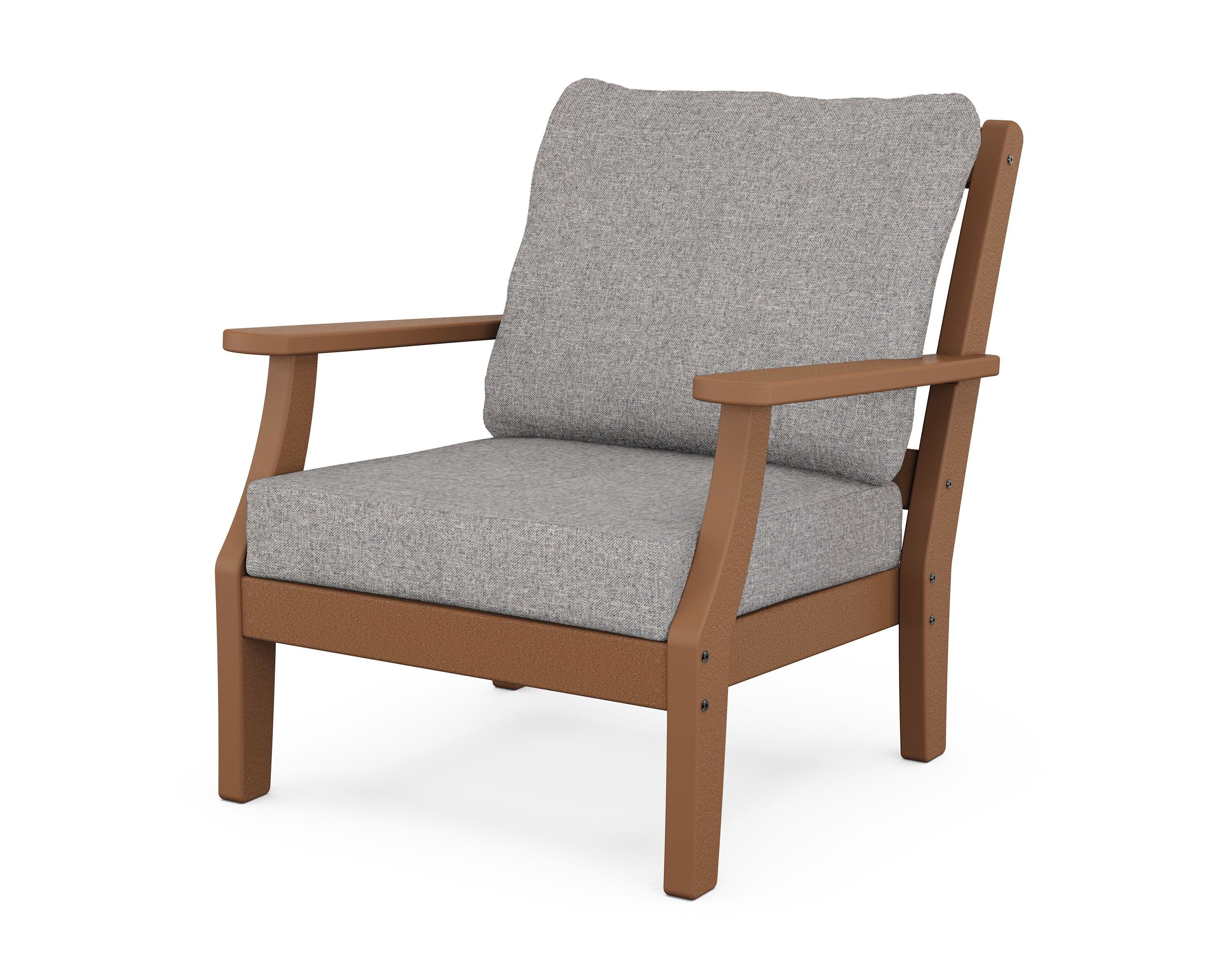Martha Stewart by POLYWOOD® Chinoiserie Deep Seating Chair in Teak / Grey Mist