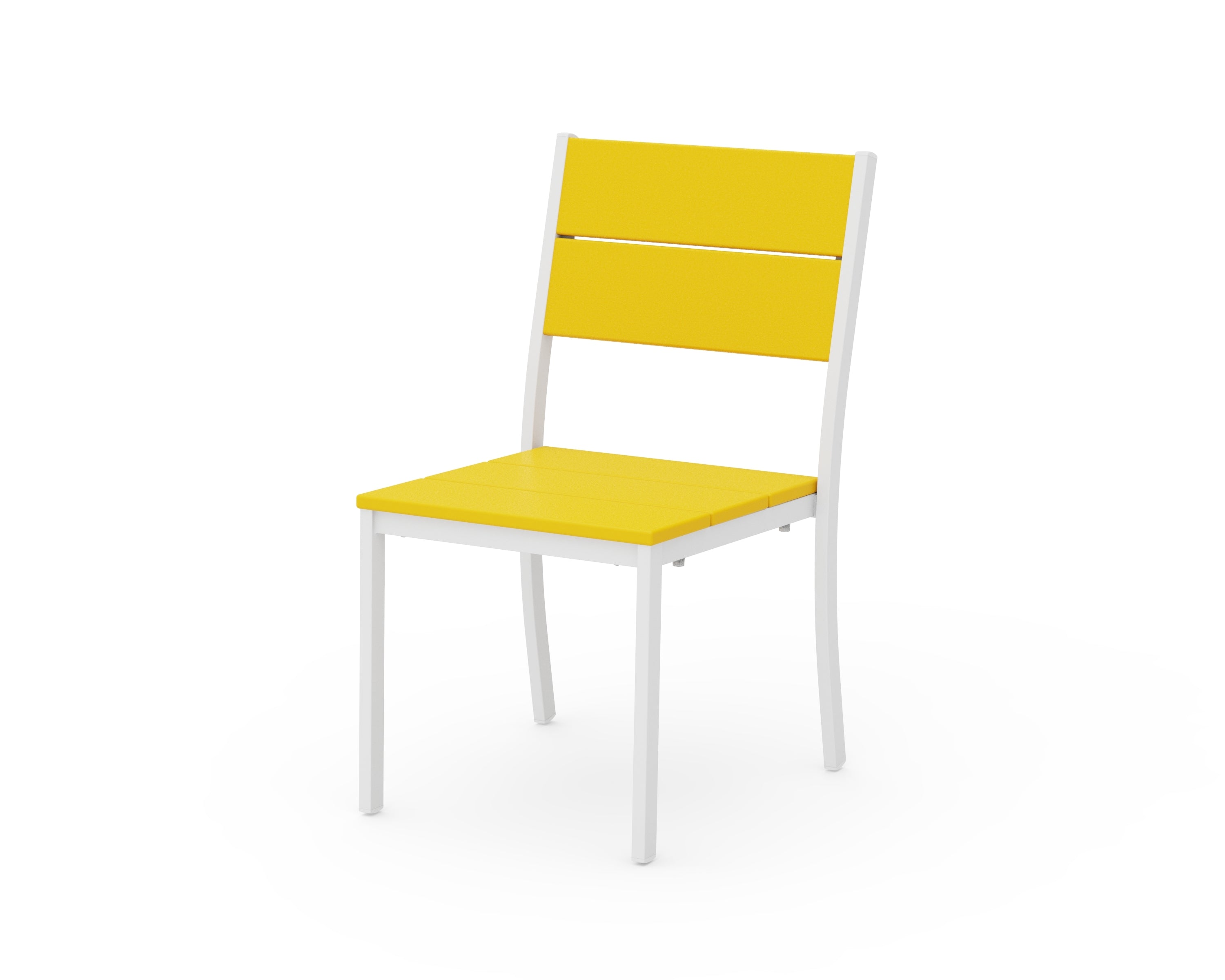 POLYWOOD® Main Street Stacking Dining Side Chair in White / Lemon