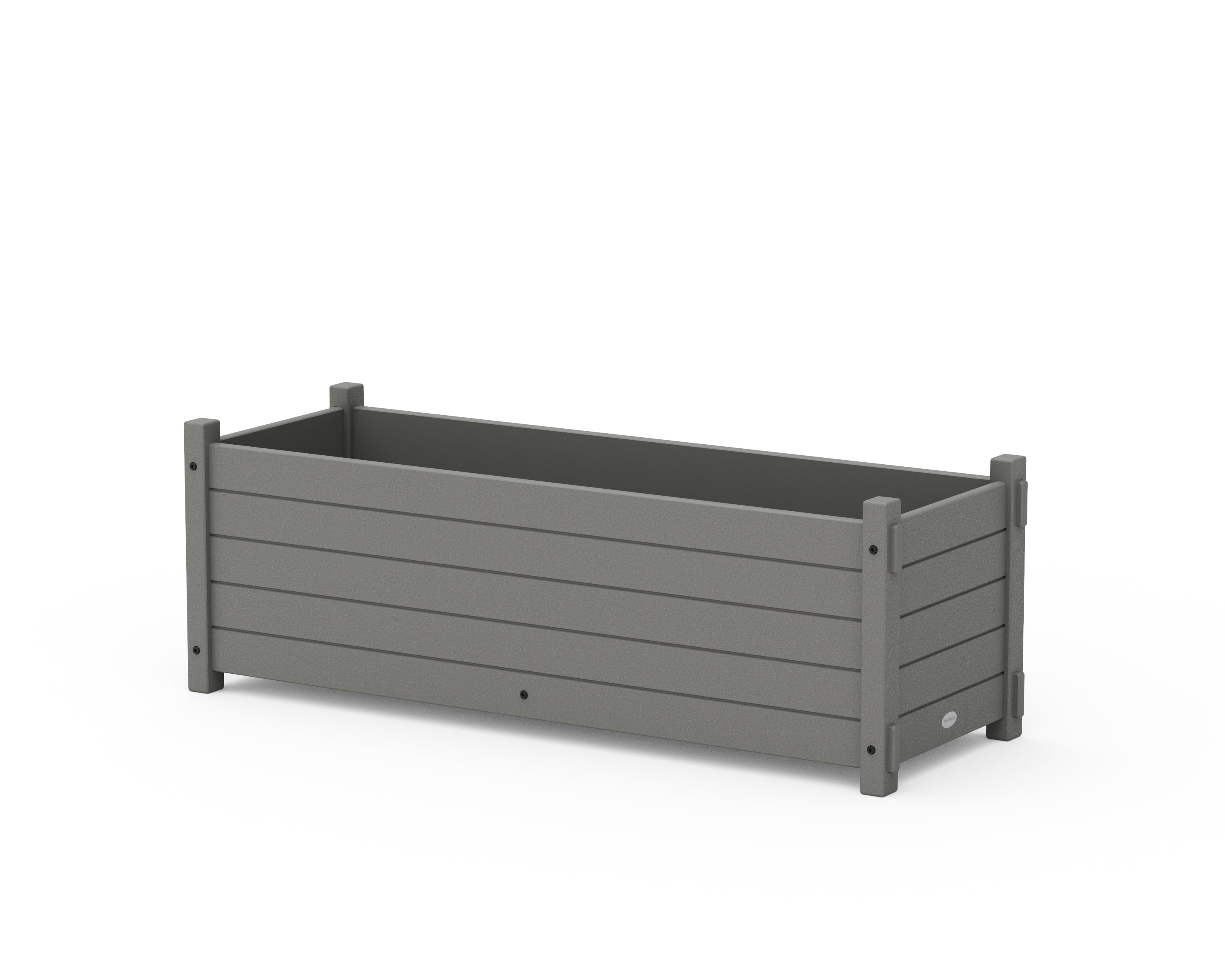 POLYWOOD® Nautical Rectangle Triple Planter Box in Slate Grey
