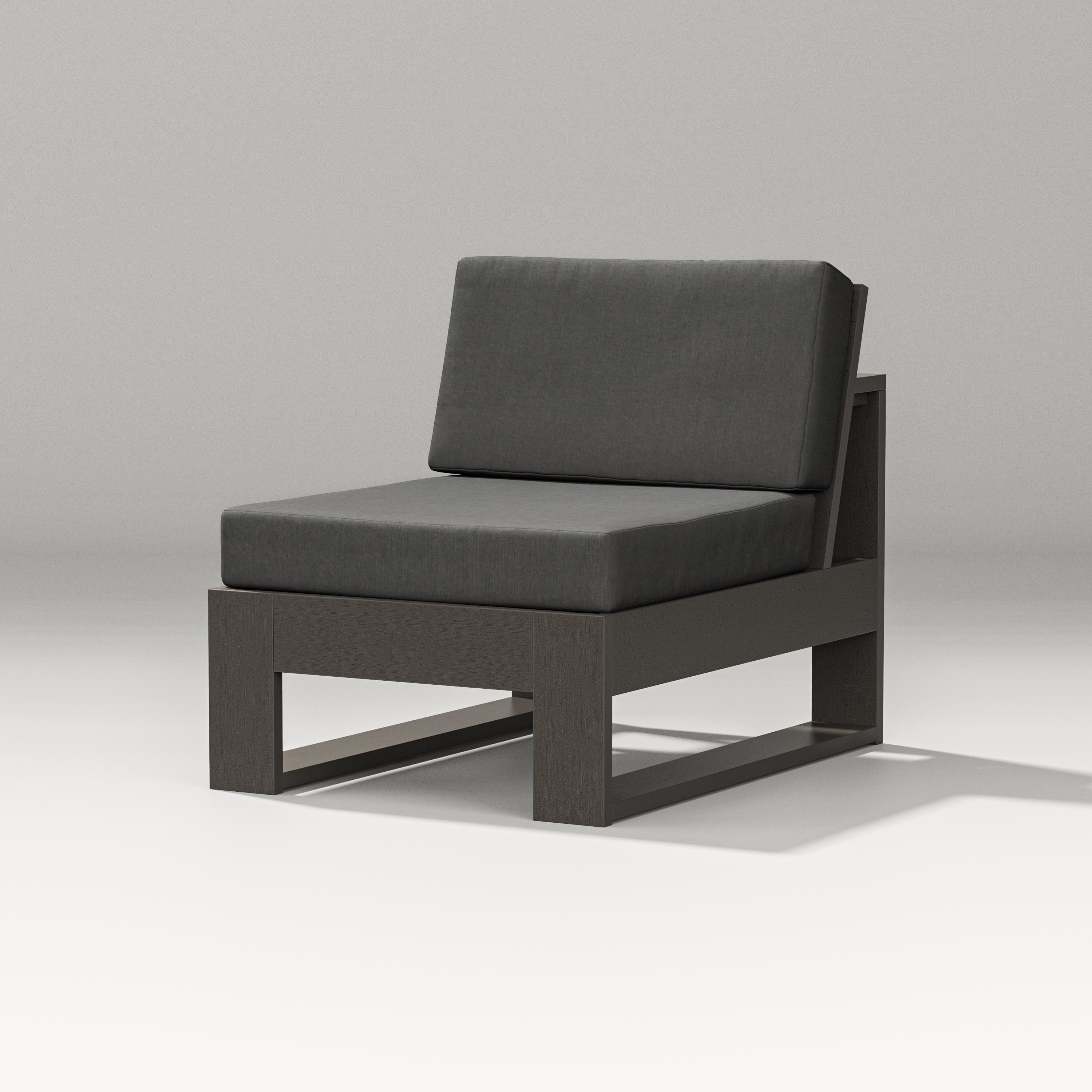 PW Designer Series Latitude Modular Armless Chair in Vintage Coffee / Spectrum Carbon
