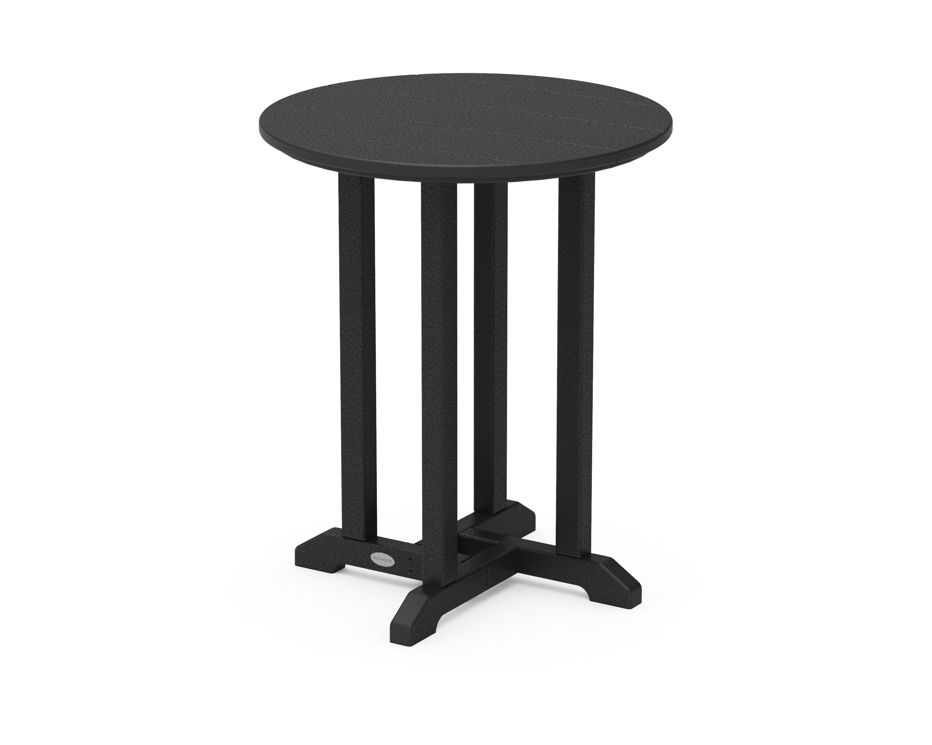 POLYWOOD® Contempo 24" Round Dining Table in Black