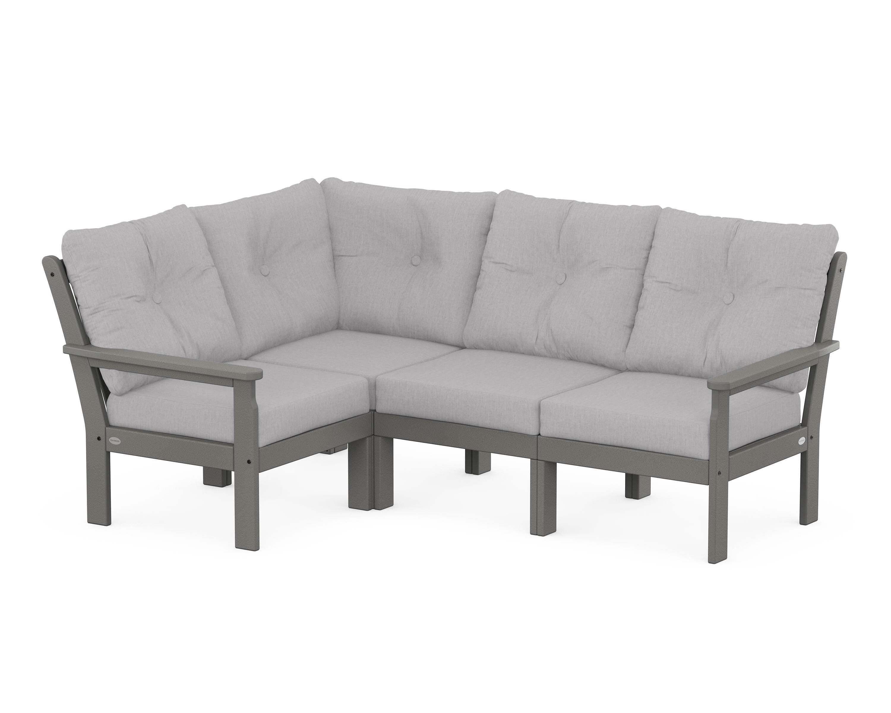 POLYWOOD® Vineyard 4-Piece Sectional in Slate Grey / Granite