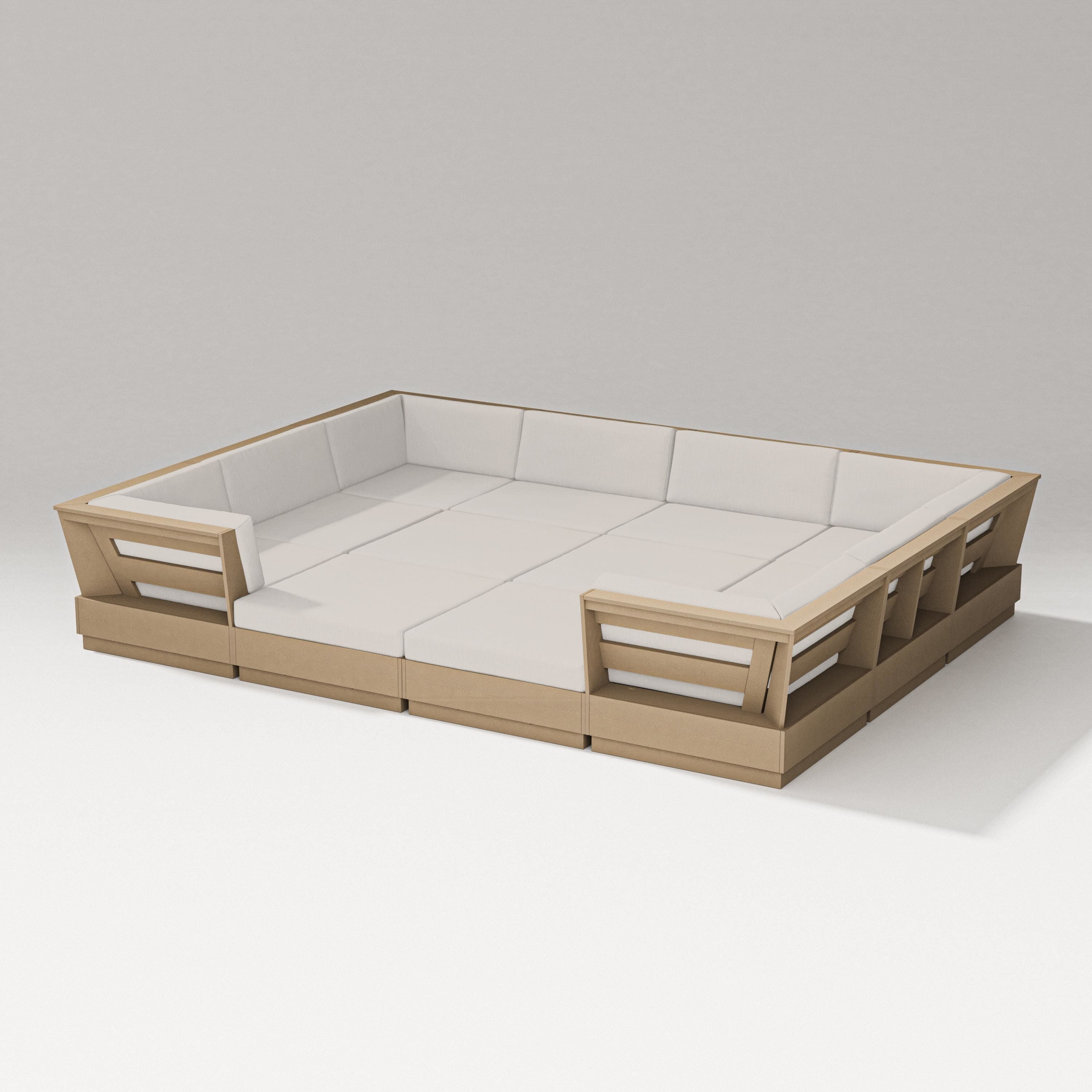 PW Designer Series Elevate 12-Piece Pit Sectional in Vintage Sahara / Cast Ash