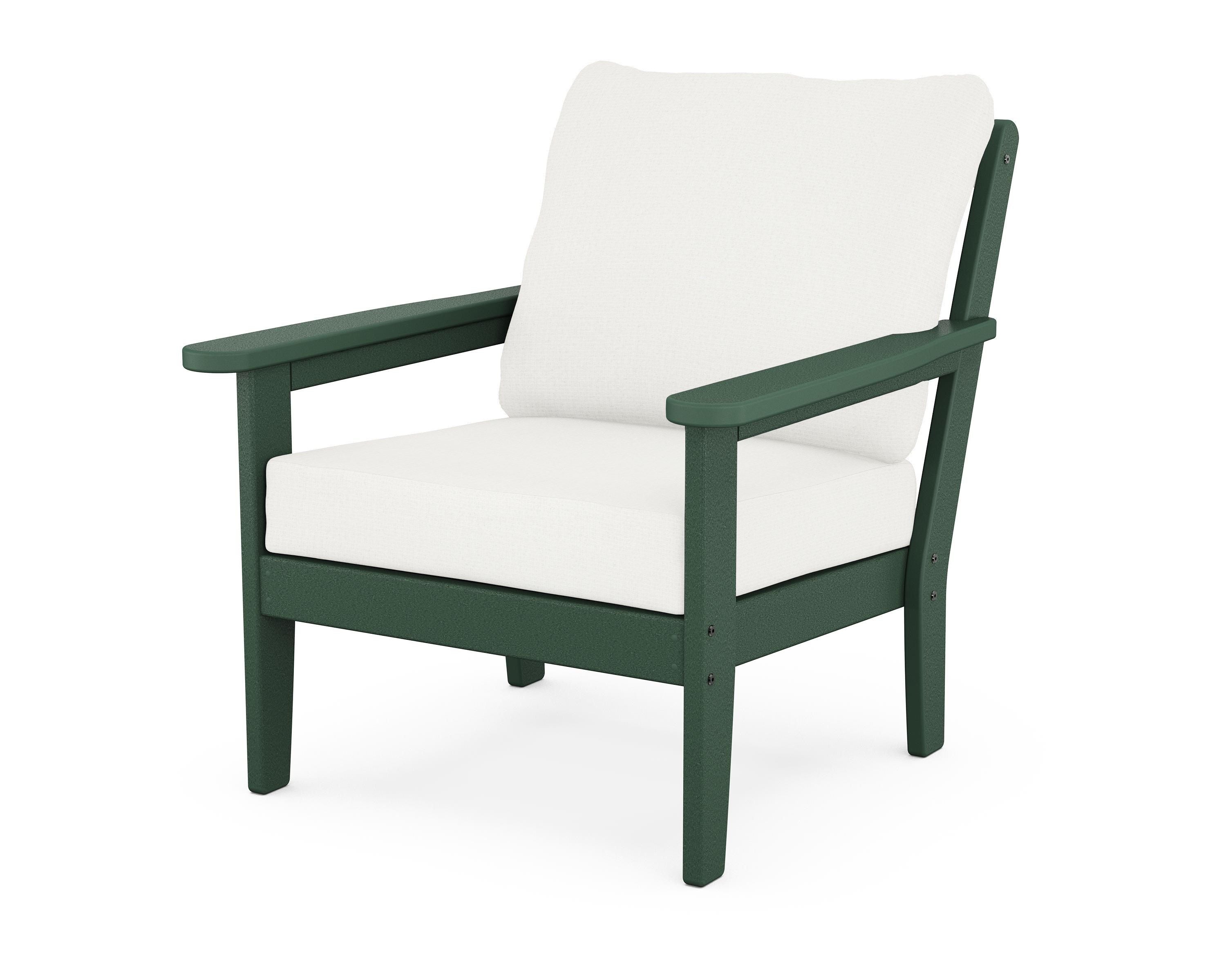 Country Living Cottage Deep Seating Chair in Green / Natural Linen