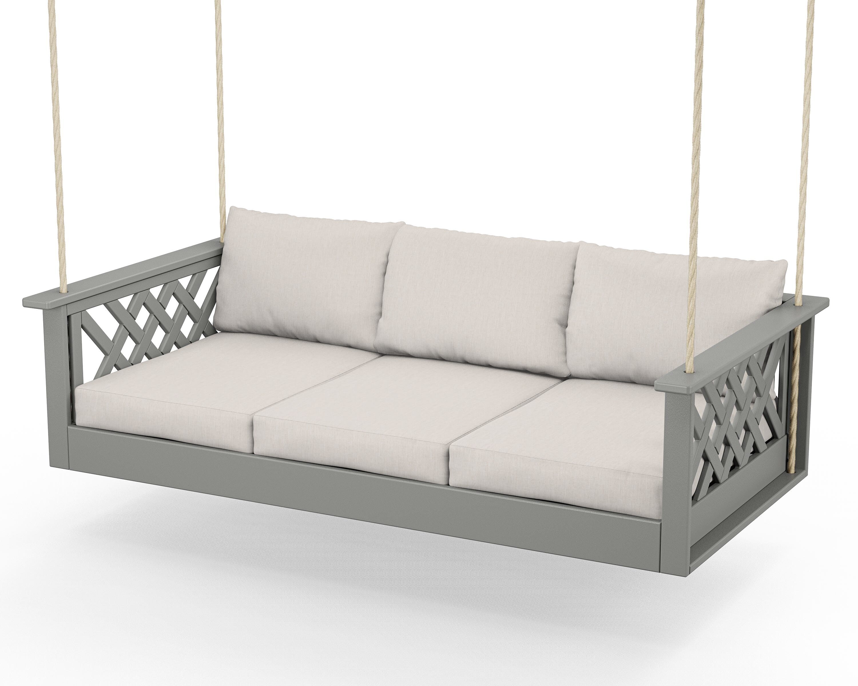 Country Living Wovendale Daybed Swing in Slate Grey / Cast Ash