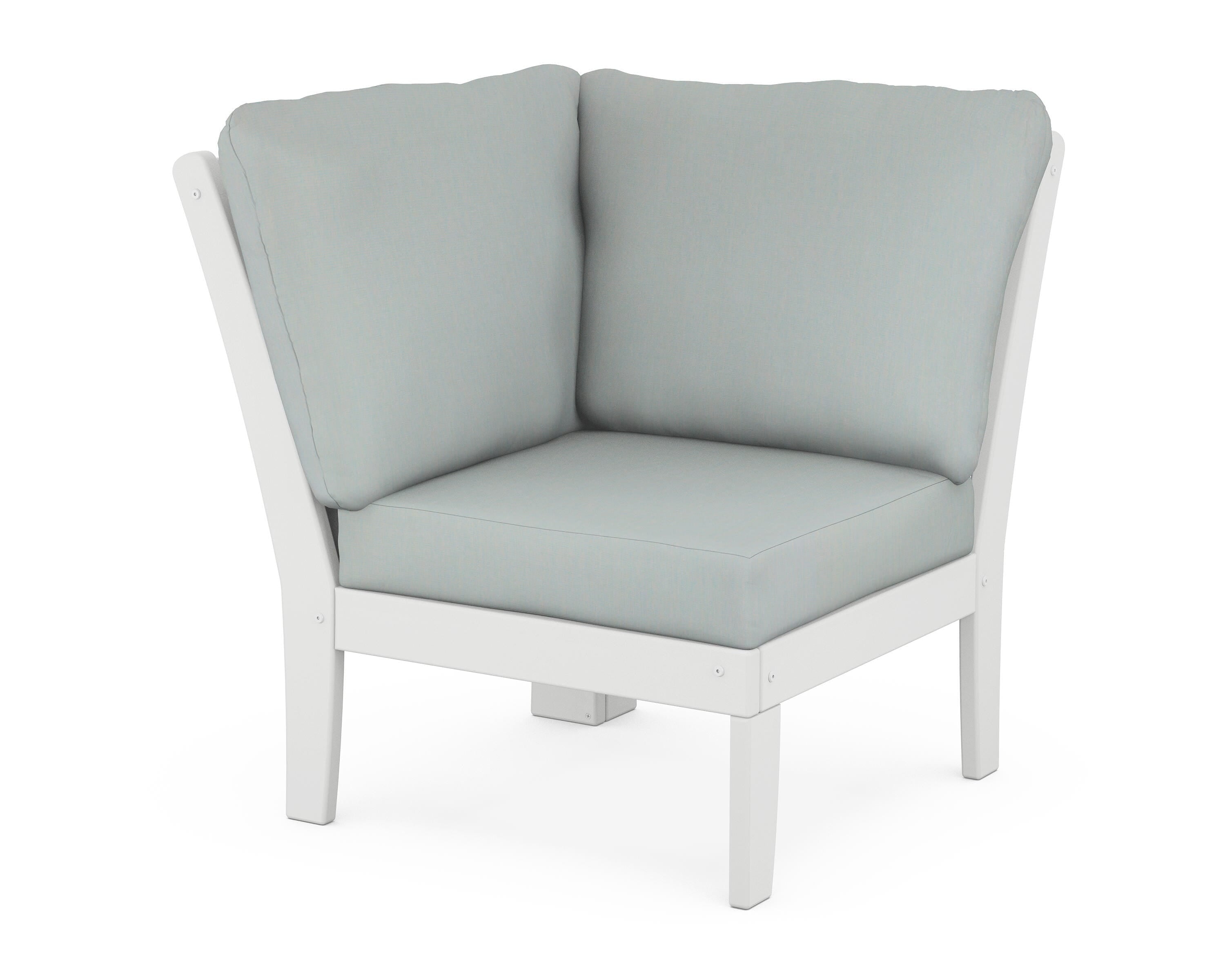 POLYWOOD® Braxton Modular Corner Chair in White / Spa
