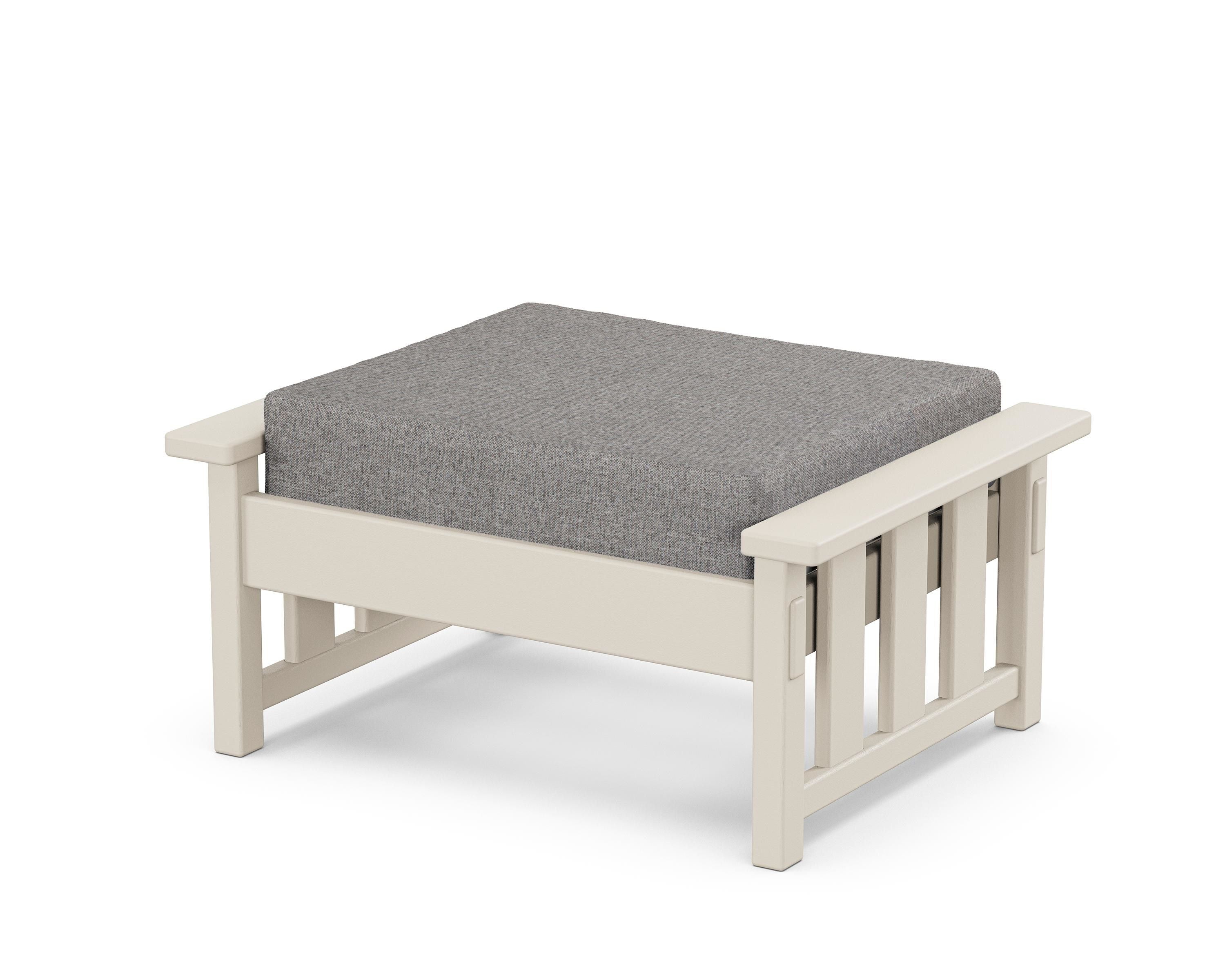 Martha Stewart by POLYWOOD® Acadia Deep Seating Ottoman in Sand / Grey Mist