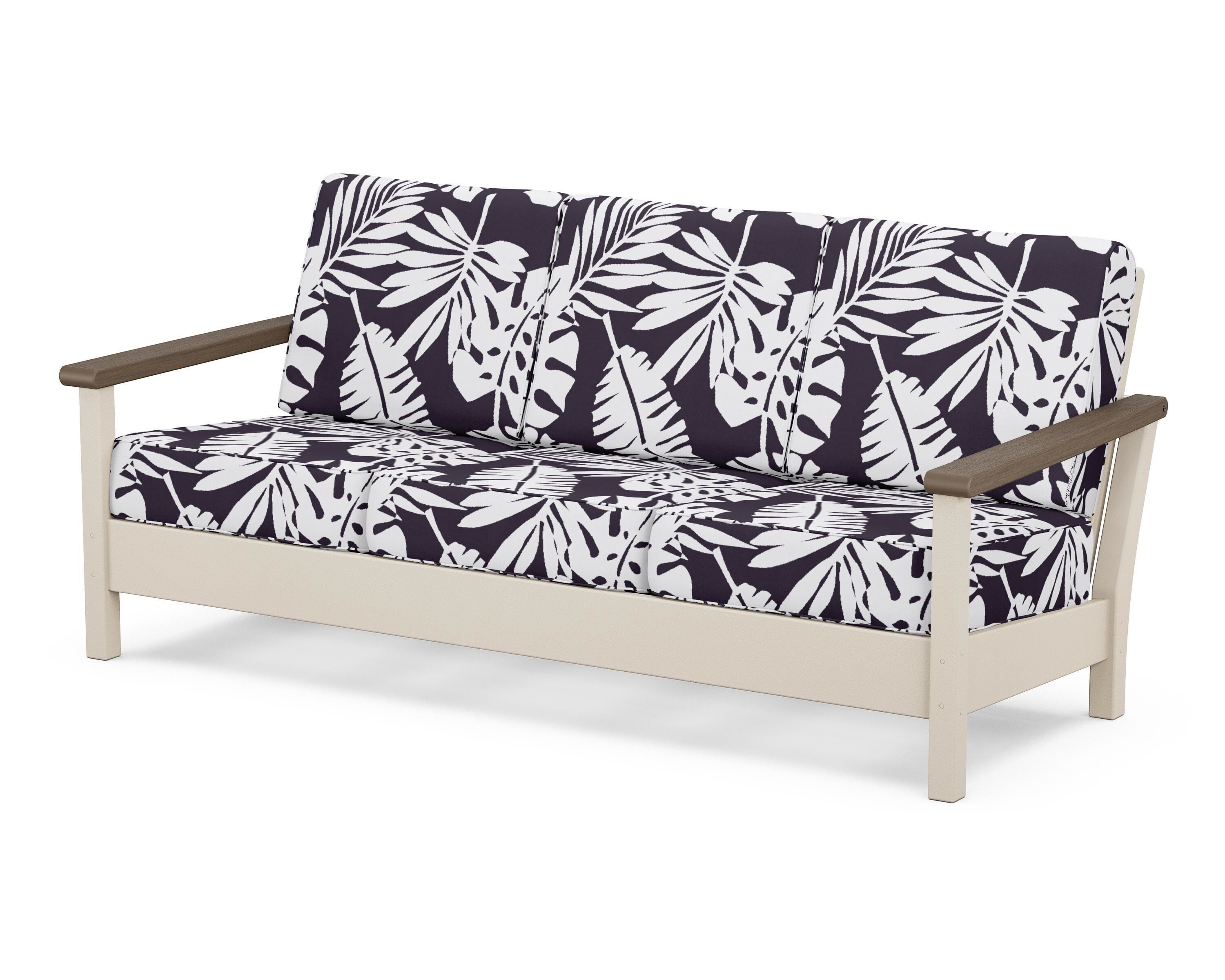 POLYWOOD® Harbour Deep Seating Sofa in Sand / Kona / Leaf Navy