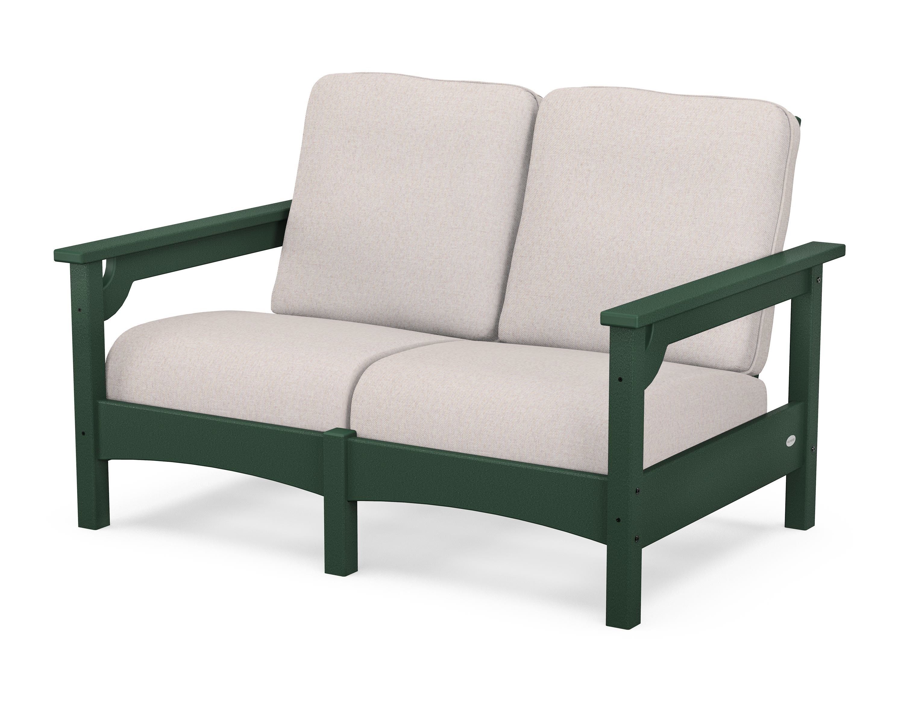 POLYWOOD® Club Loveseat in Green / Dune Burlap
