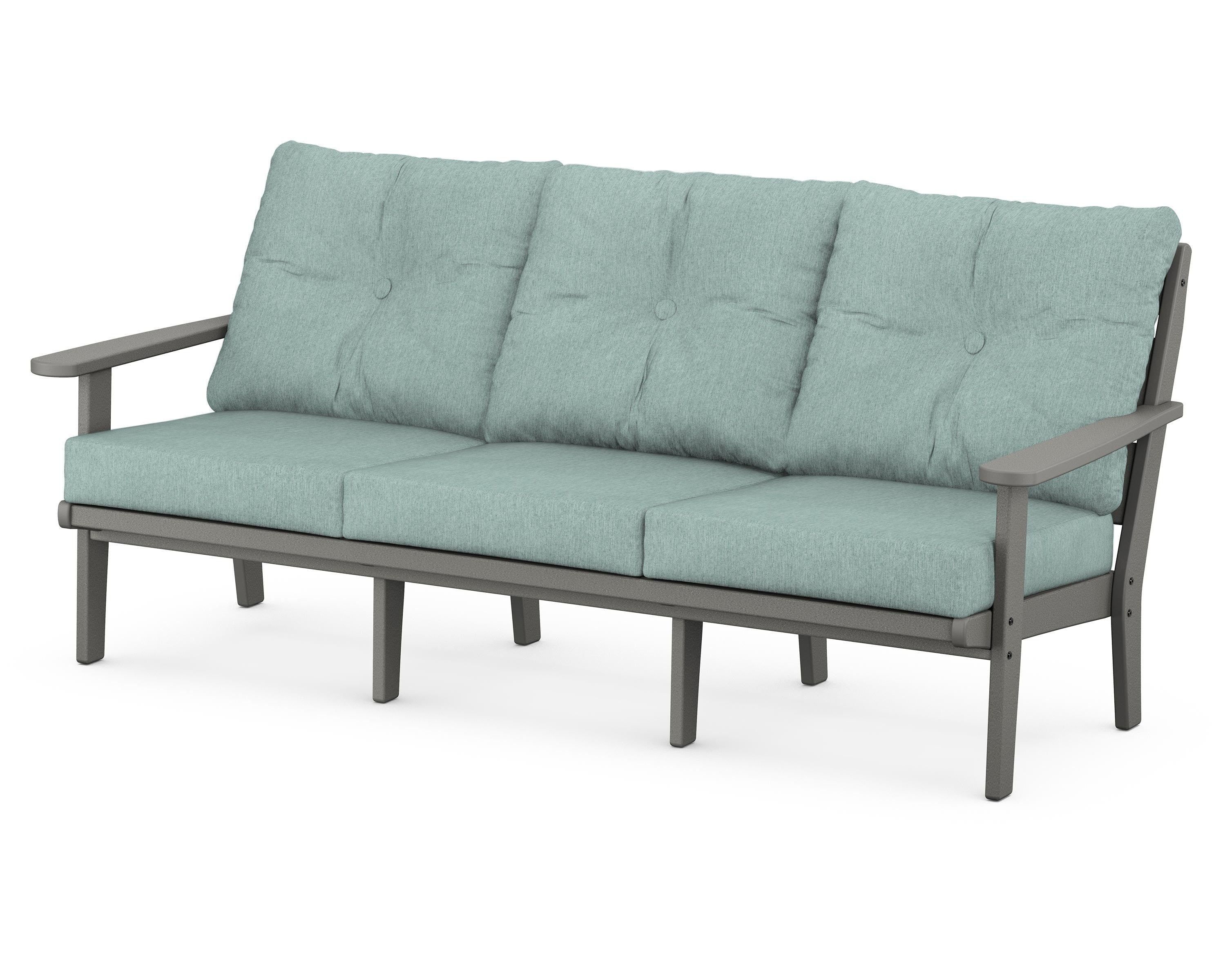 POLYWOOD® Lakeside Deep Seating Sofa in Slate Grey / Glacier Spa