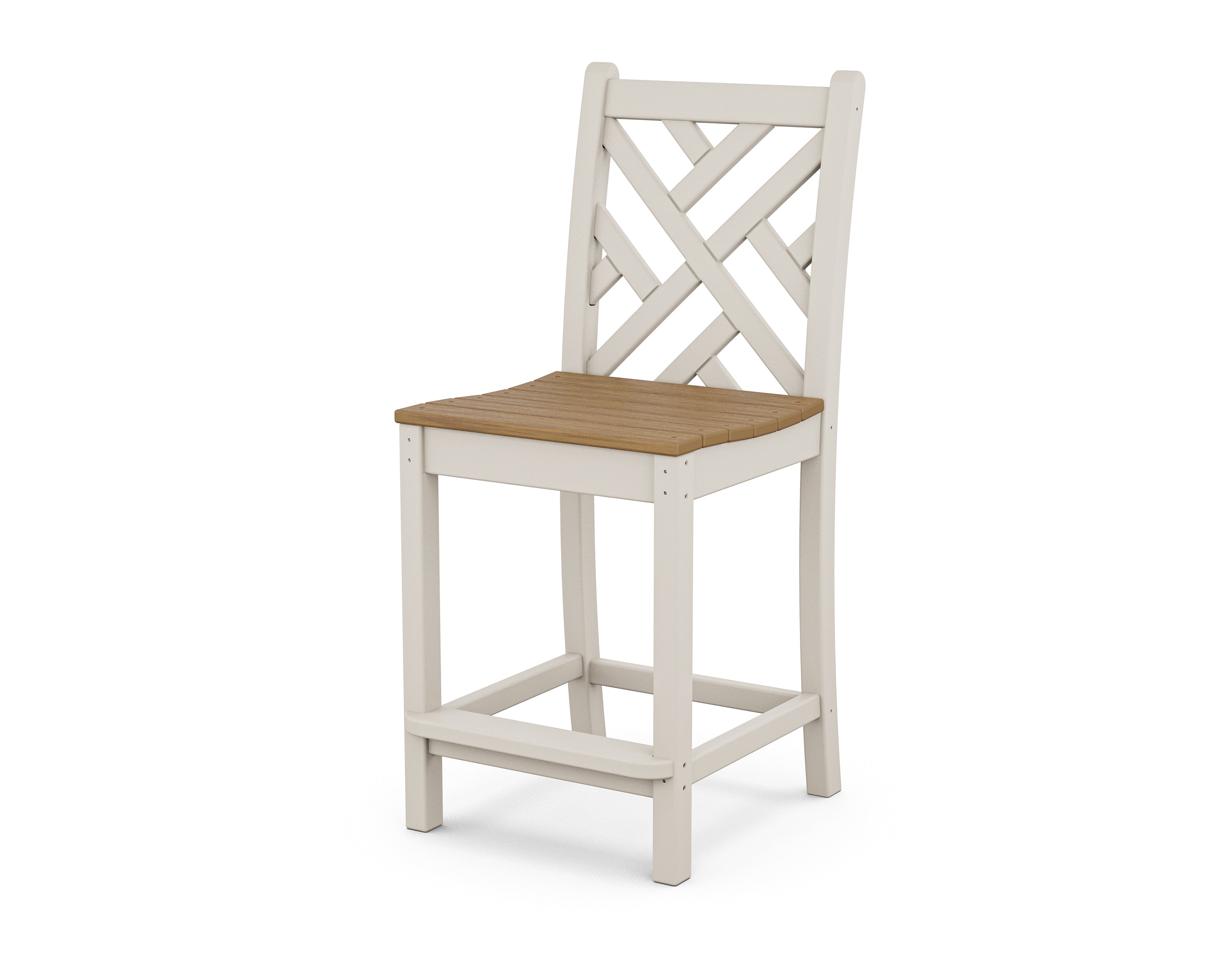 POLYWOOD® Chippendale Counter Side Chair in Sand / Natural