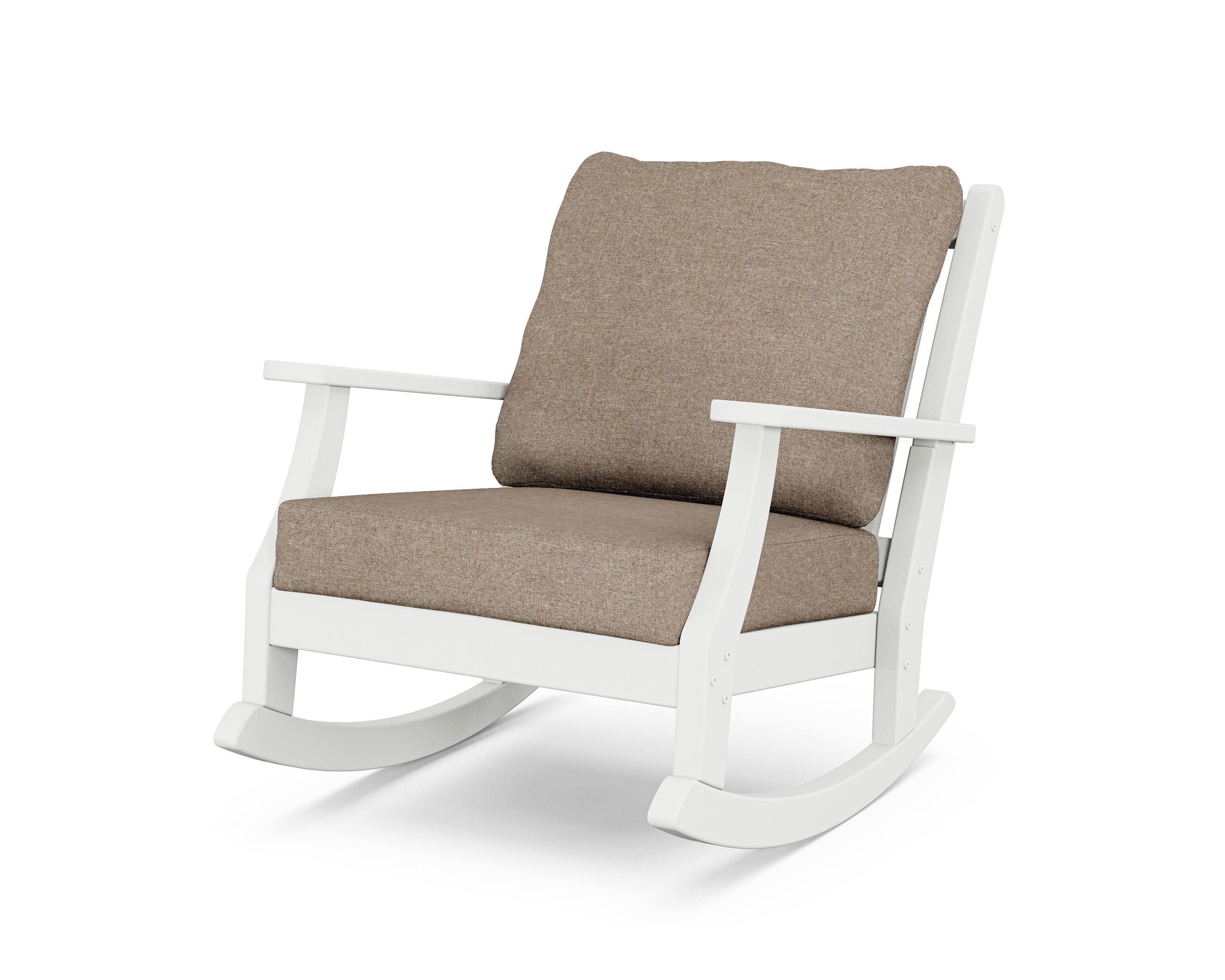 Country Living Wovendale Deep Seating Rocking Chair in White / Spiced Burlap