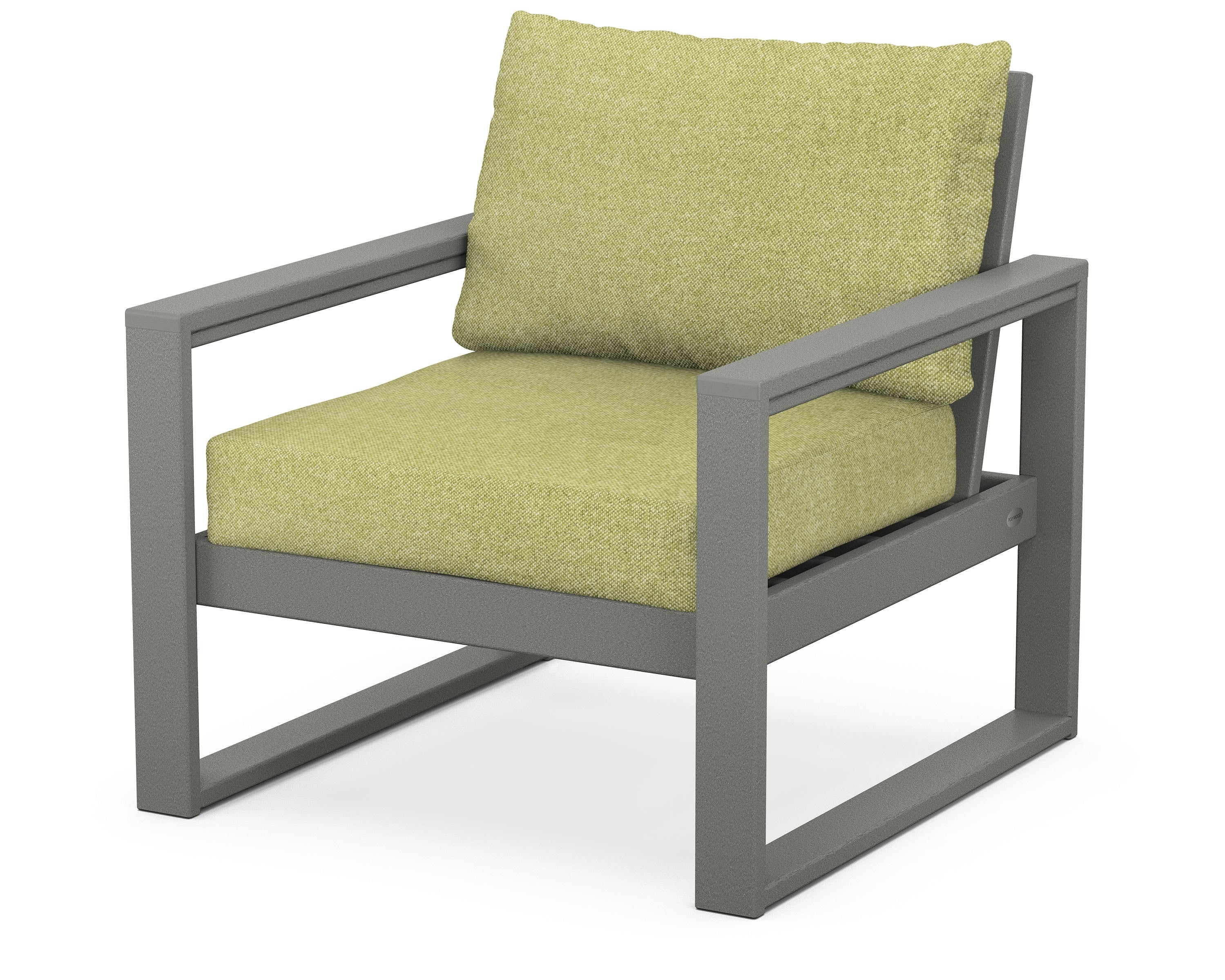 POLYWOOD® EDGE Club Chair in Slate Grey / Chartreuse Boucle