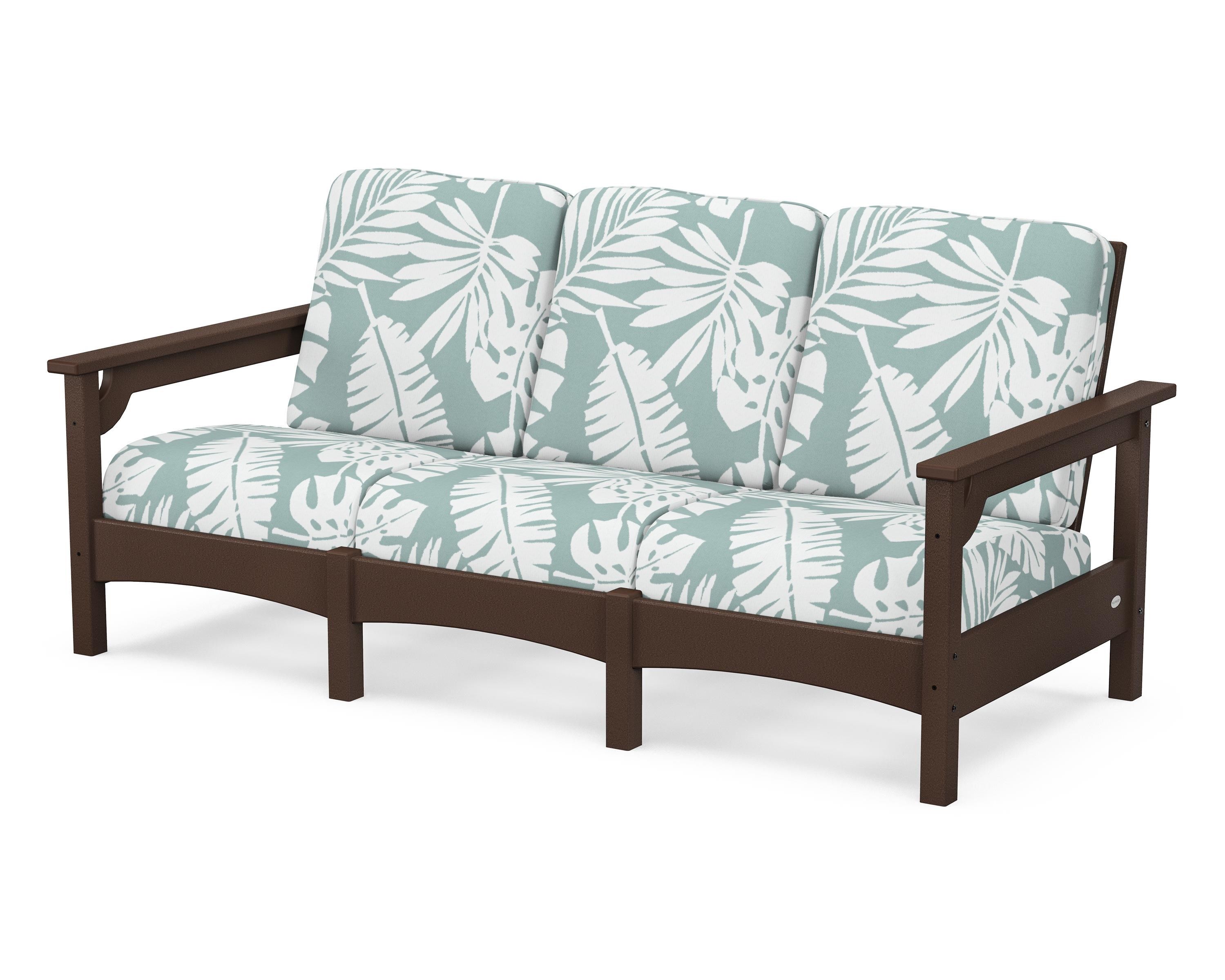 POLYWOOD® Club Sofa in Mahogany / Leaf Glacier Spa