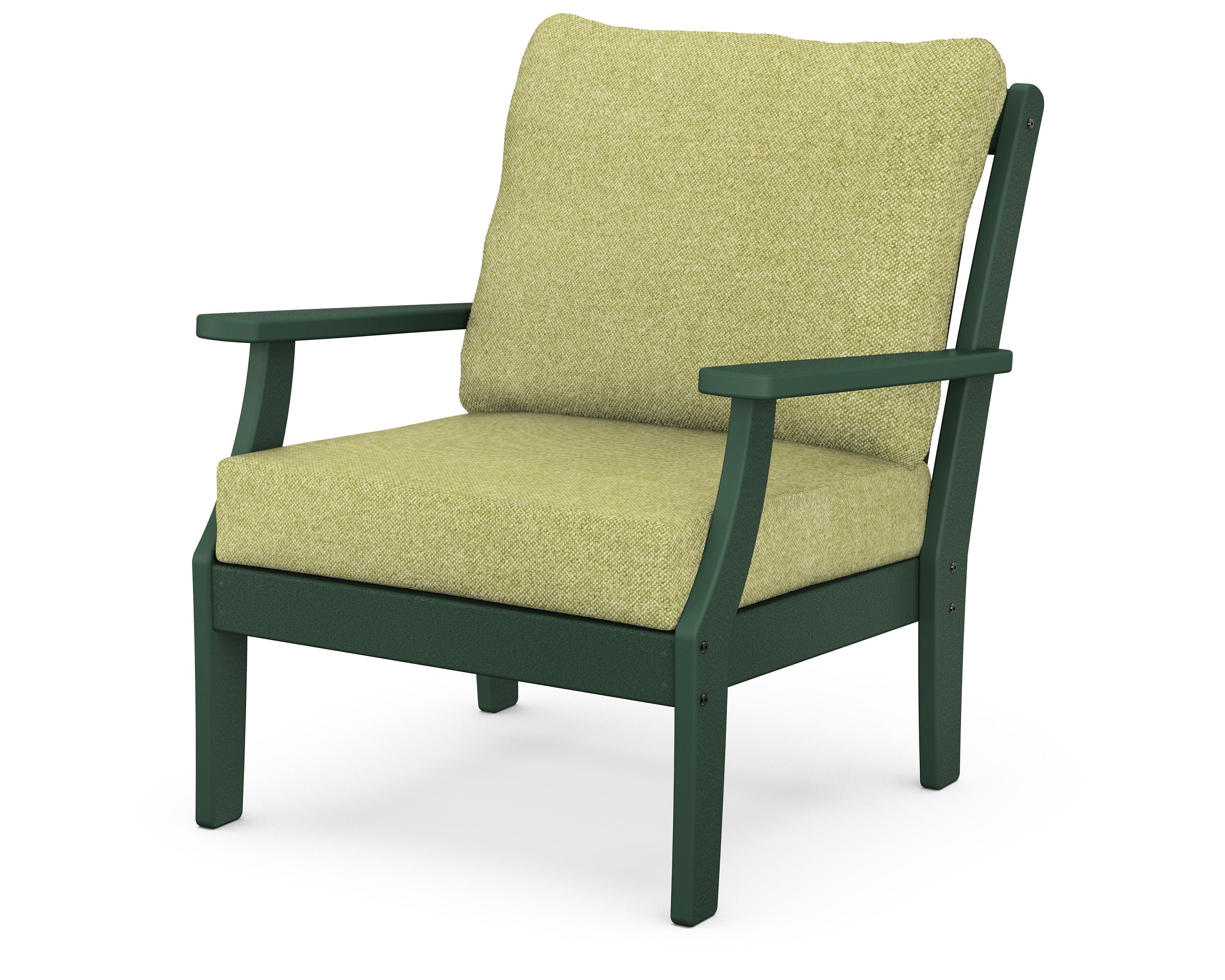 POLYWOOD® Braxton Deep Seating Chair in Green / Chartreuse Boucle