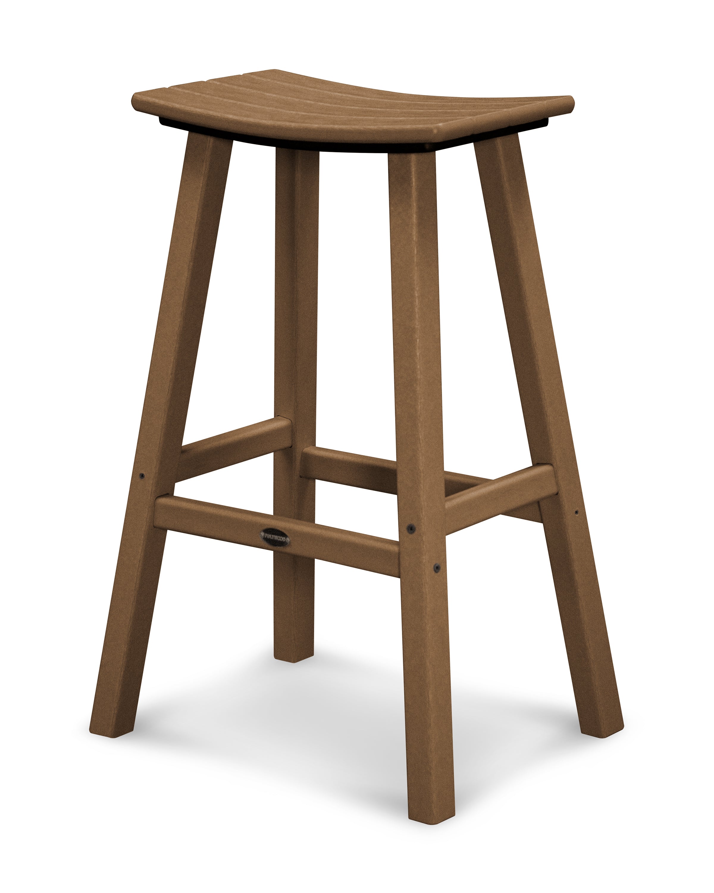 POLYWOOD® Traditional 30" Saddle Bar Stool in Teak