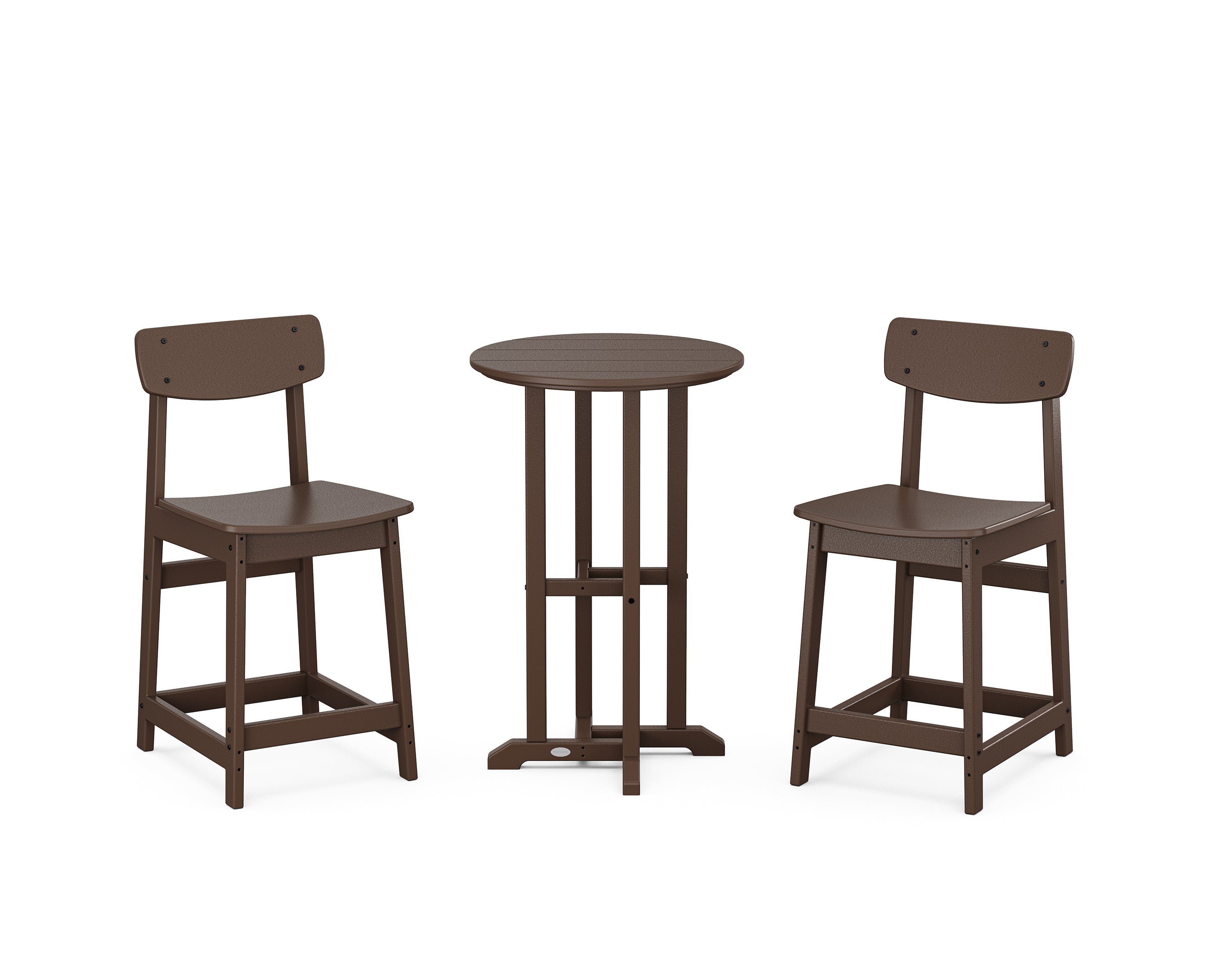 POLYWOOD® Modern Studio Urban Chair 3-Piece Bistro Counter Set in Mahogany