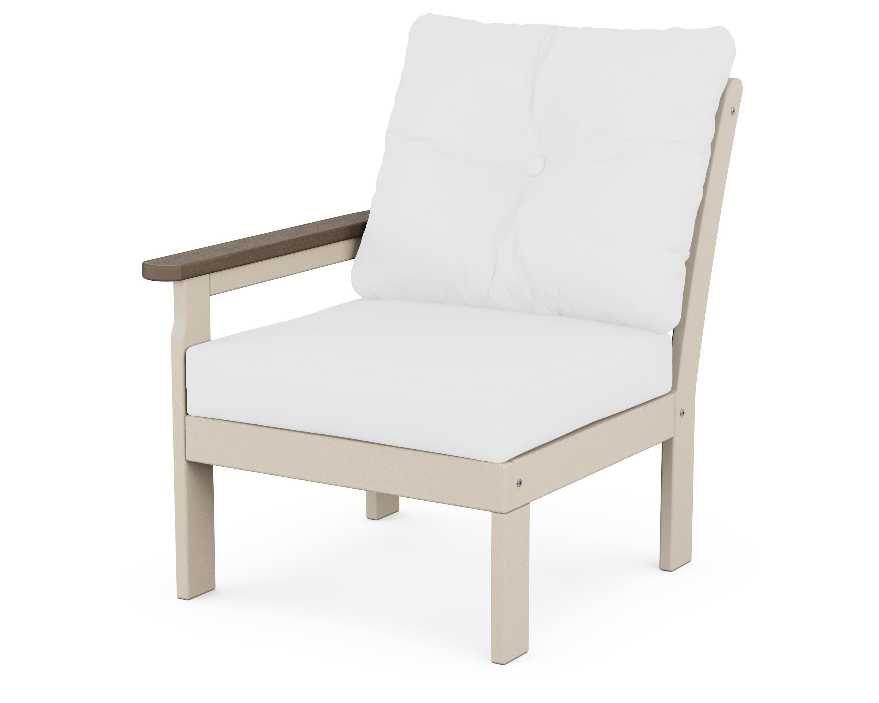 POLYWOOD® Vineyard Modular Left Arm Chair in Sand / Kona / Natural