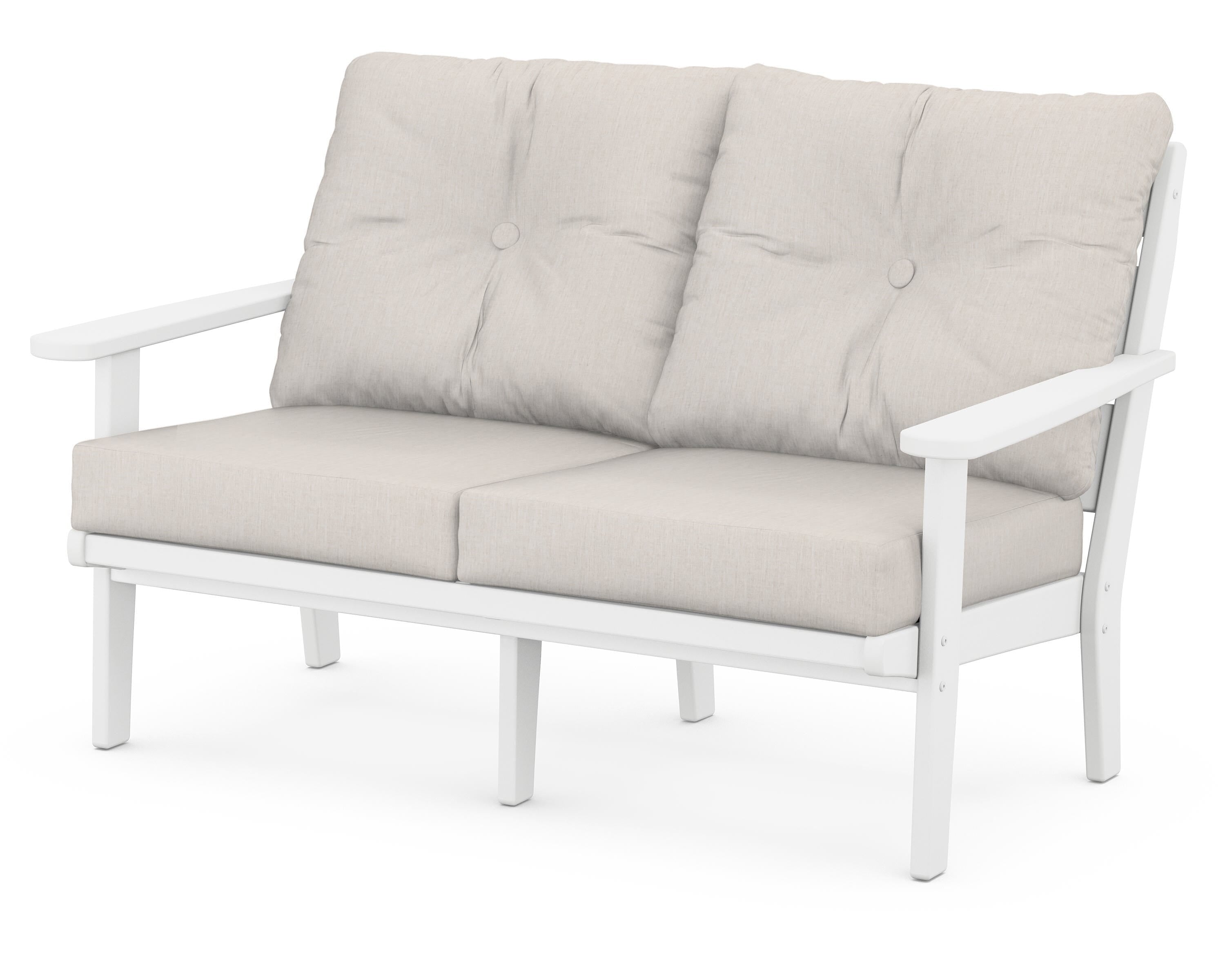 POLYWOOD® Lakeside Deep Seating Loveseat in White / Cast Ash