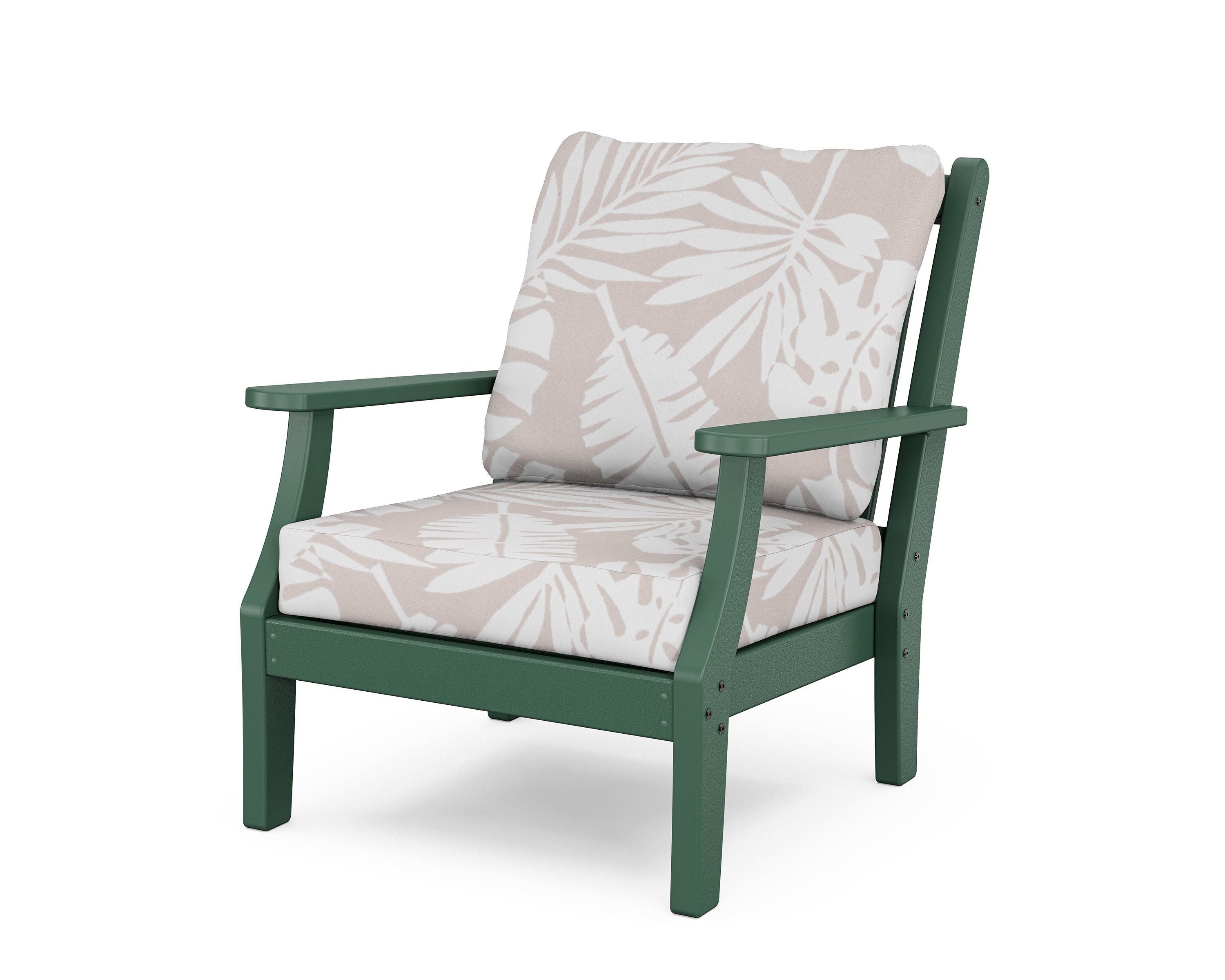 Country Living Wovendale Deep Seating Chair in Green / Leaf Dune Burlap