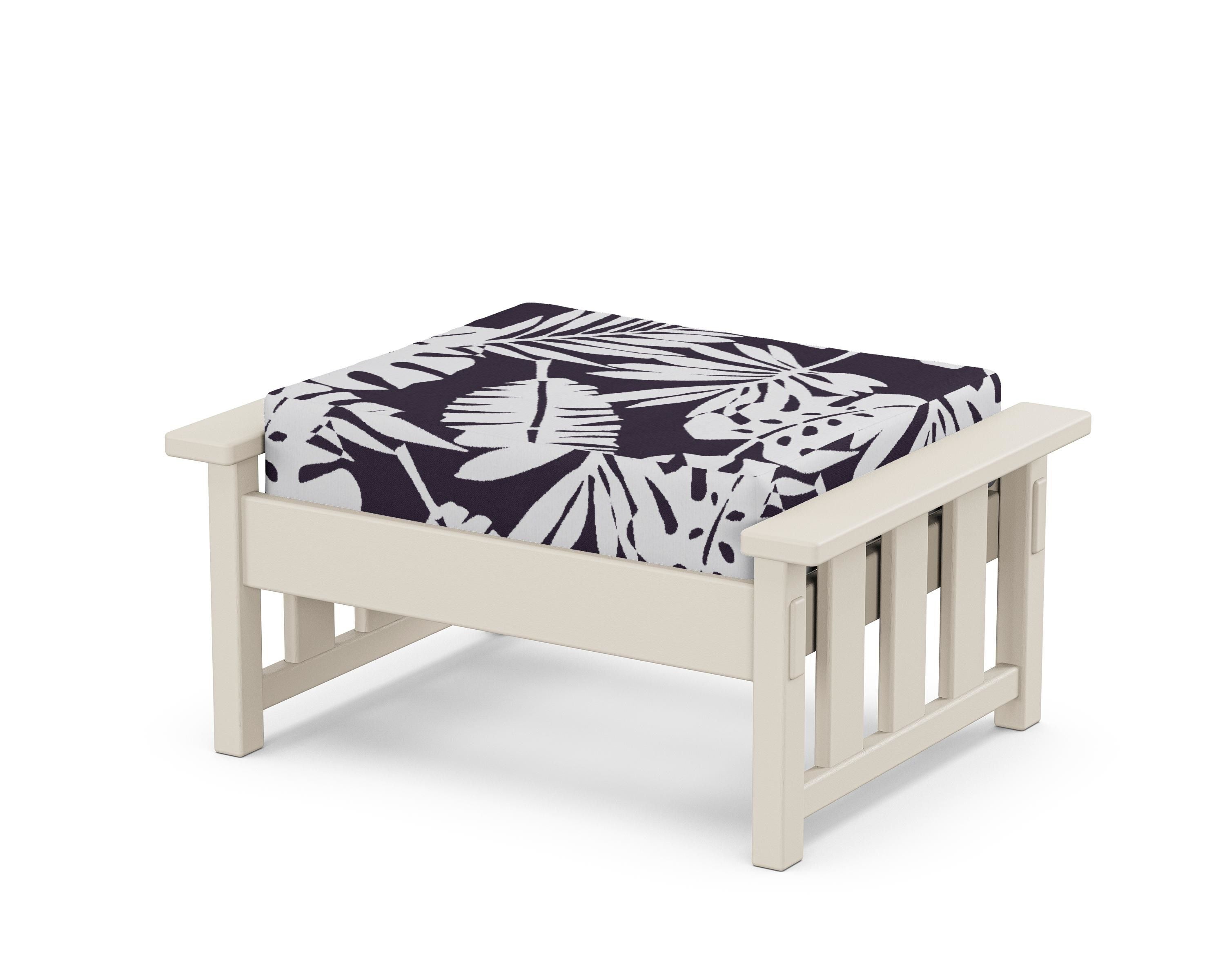 Martha Stewart by POLYWOOD® Acadia Deep Seating Ottoman in Sand / Leaf Navy