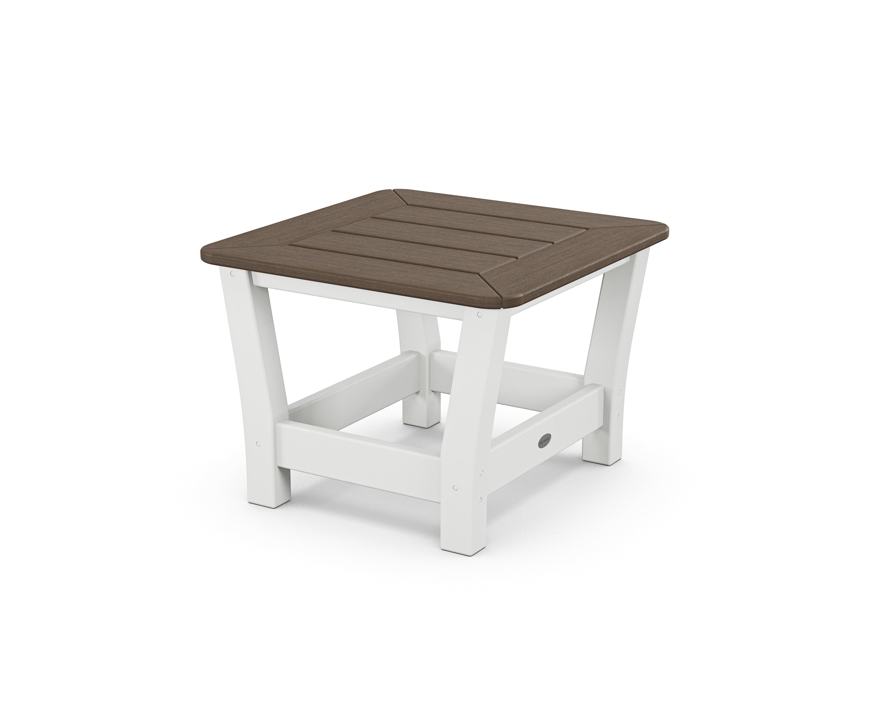 POLYWOOD® Harbour Slat End Table in White / Kona