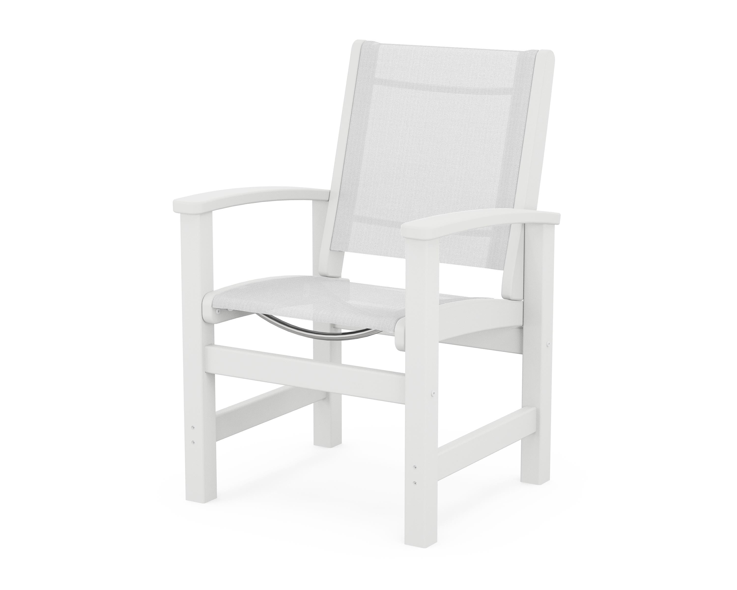 POLYWOOD® Coastal Dining Chair in White / White Sling
