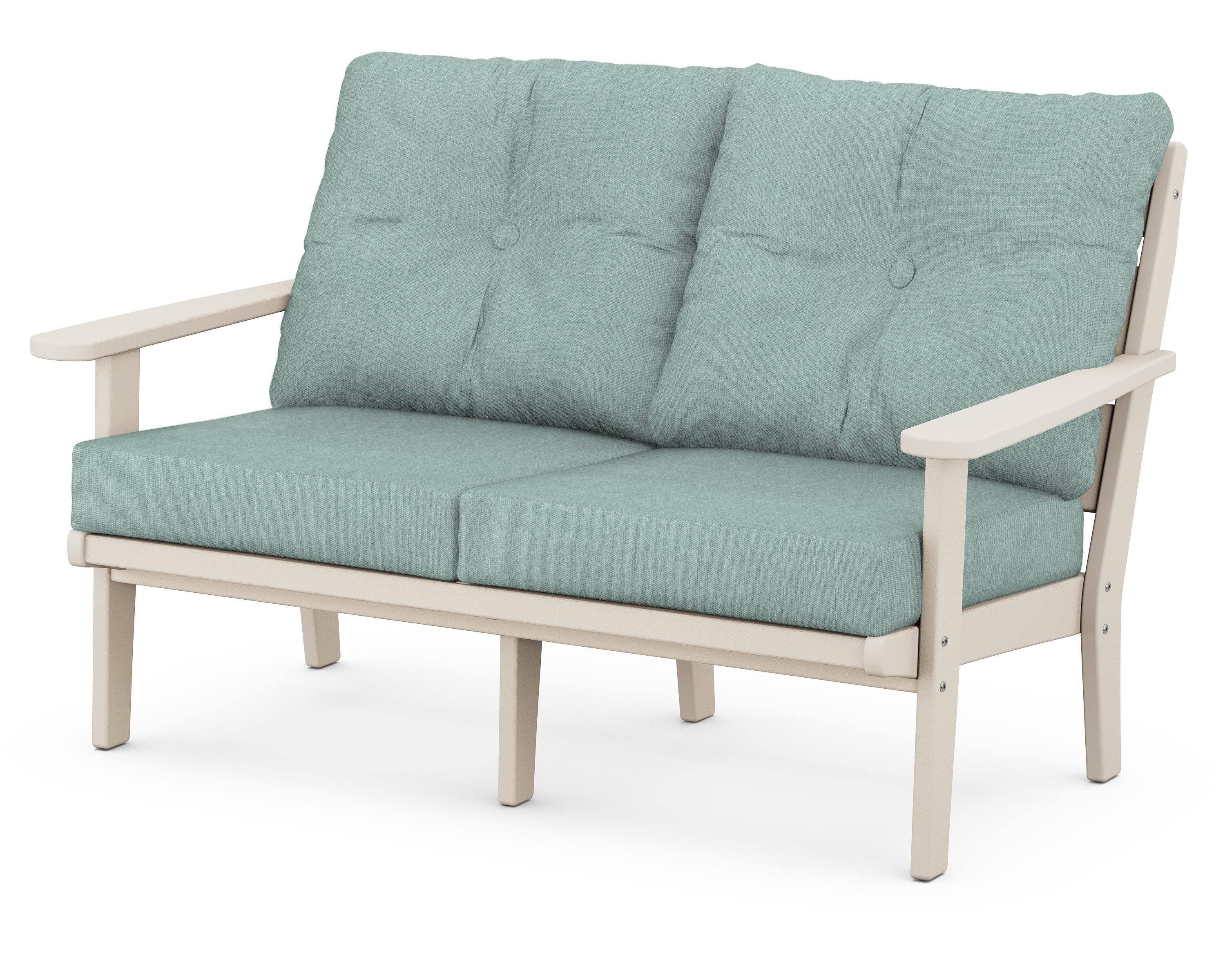 POLYWOOD® Lakeside Deep Seating Loveseat in Sand / Glacier Spa