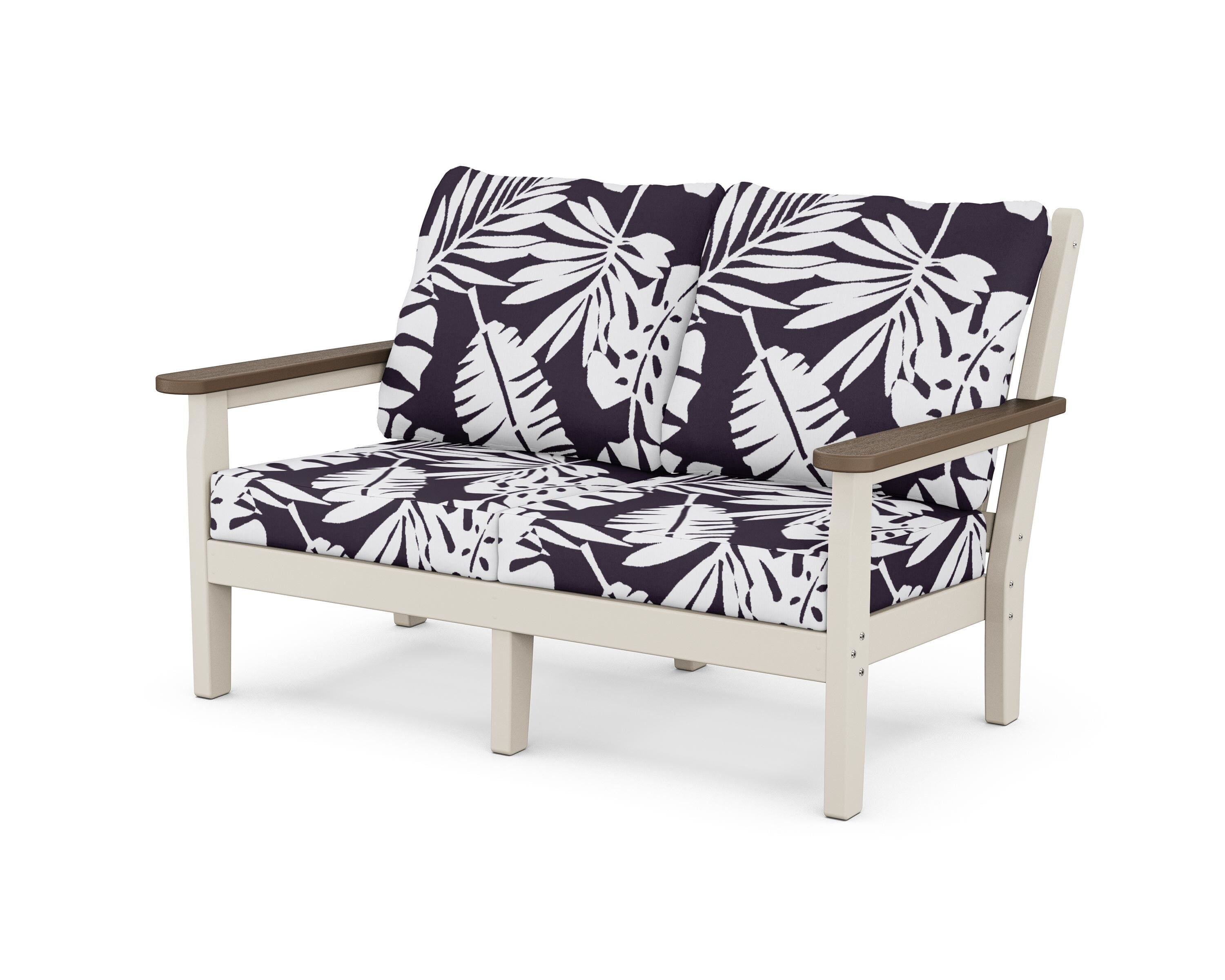 POLYWOOD® Chippendale Deep Seating Loveseat in Sand / Kona / Leaf Navy