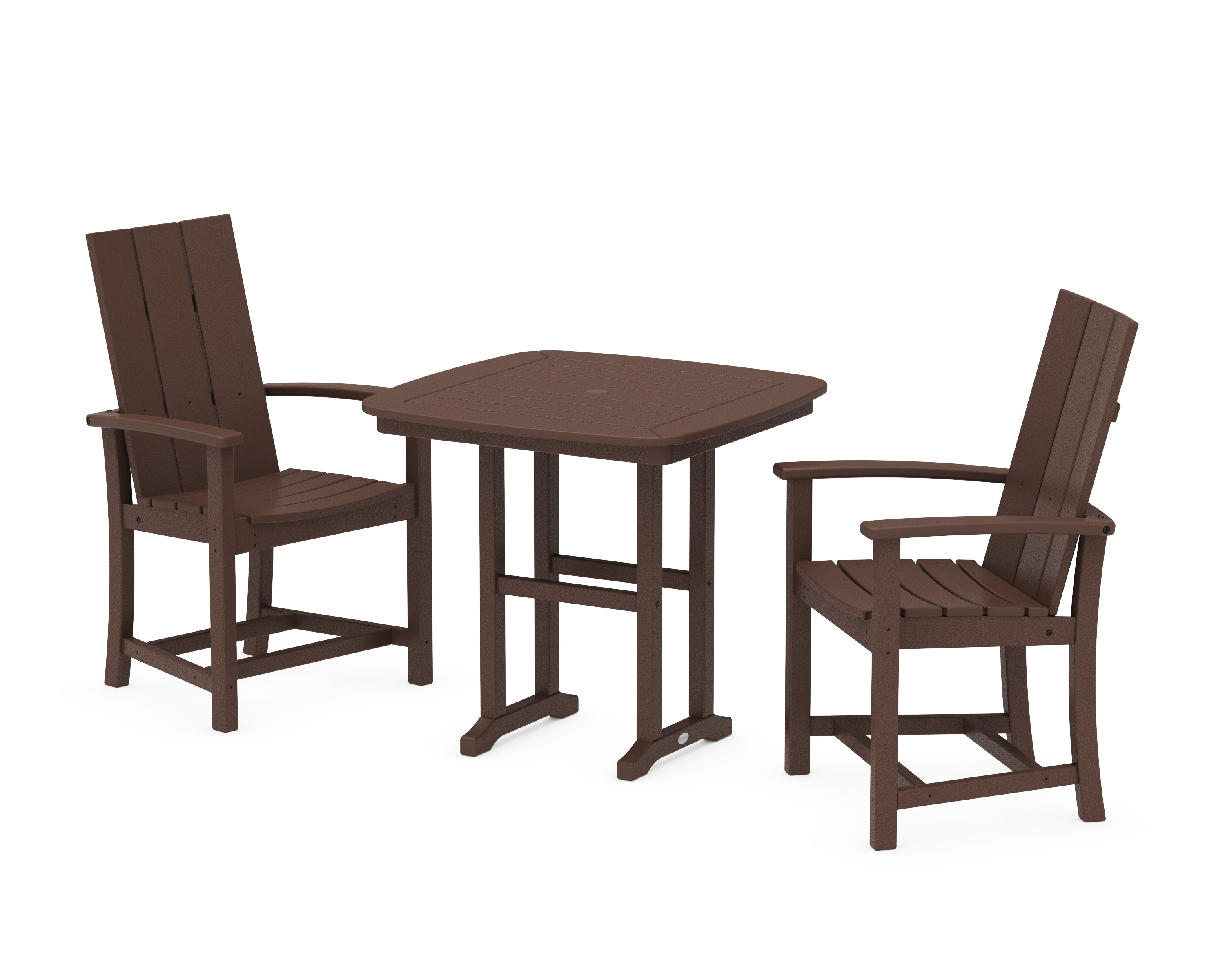 POLYWOOD® Modern Adirondack 3-Piece Dining Set in Mahogany