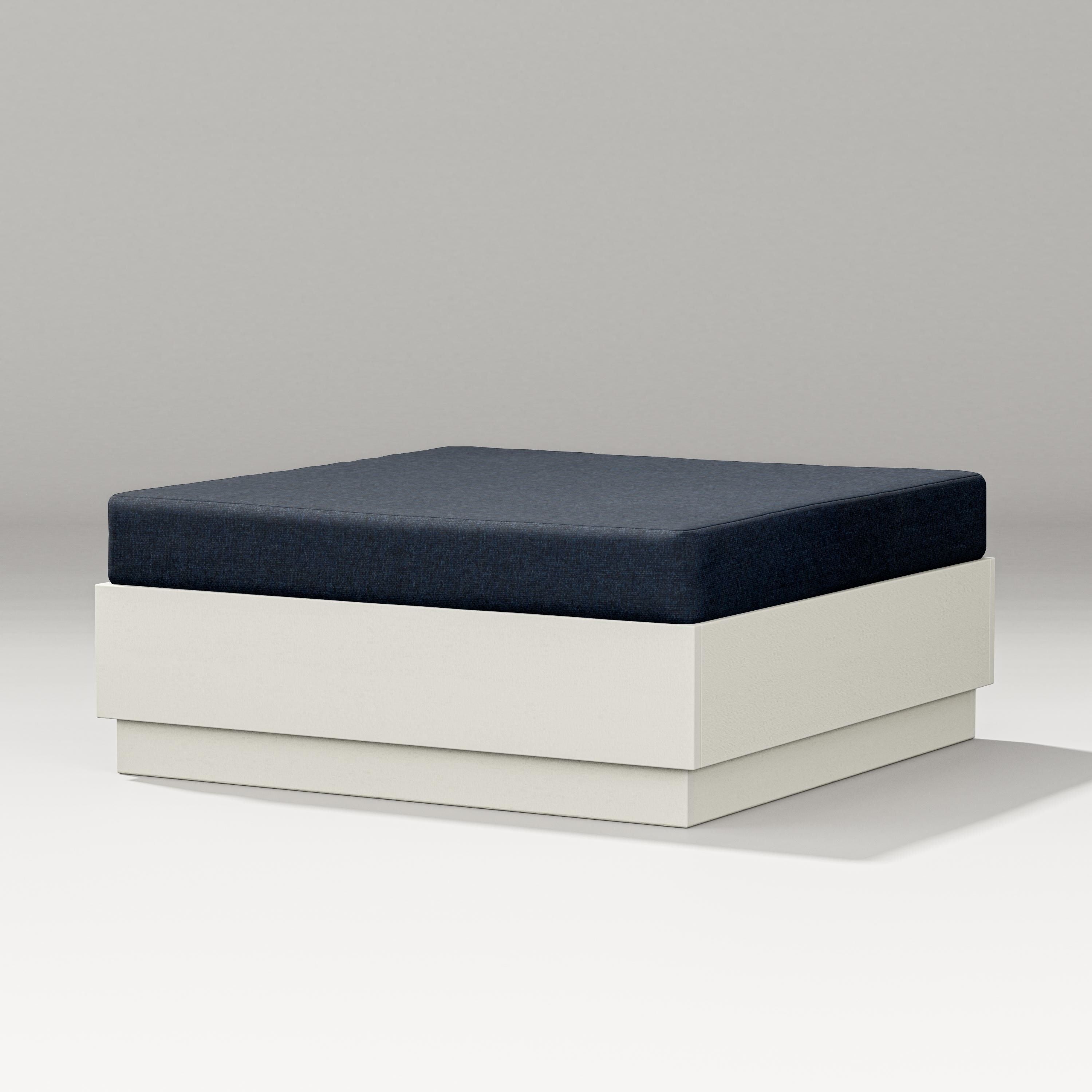 PW Designer Series Elevate Lounge Ottoman in Vintage White / Marine Indigo