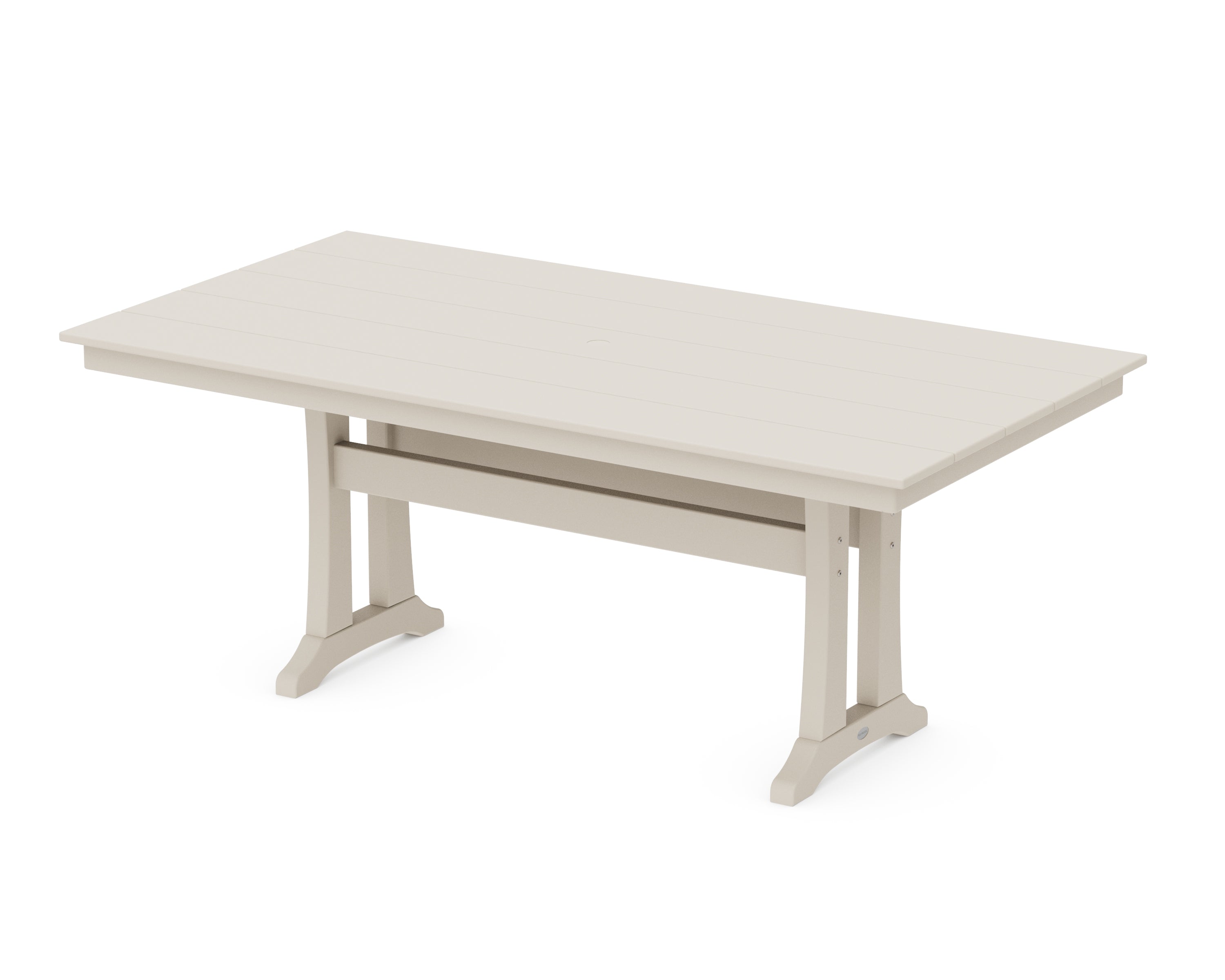 POLYWOOD® Farmhouse Trestle 37" x 72" Dining Table in Sand