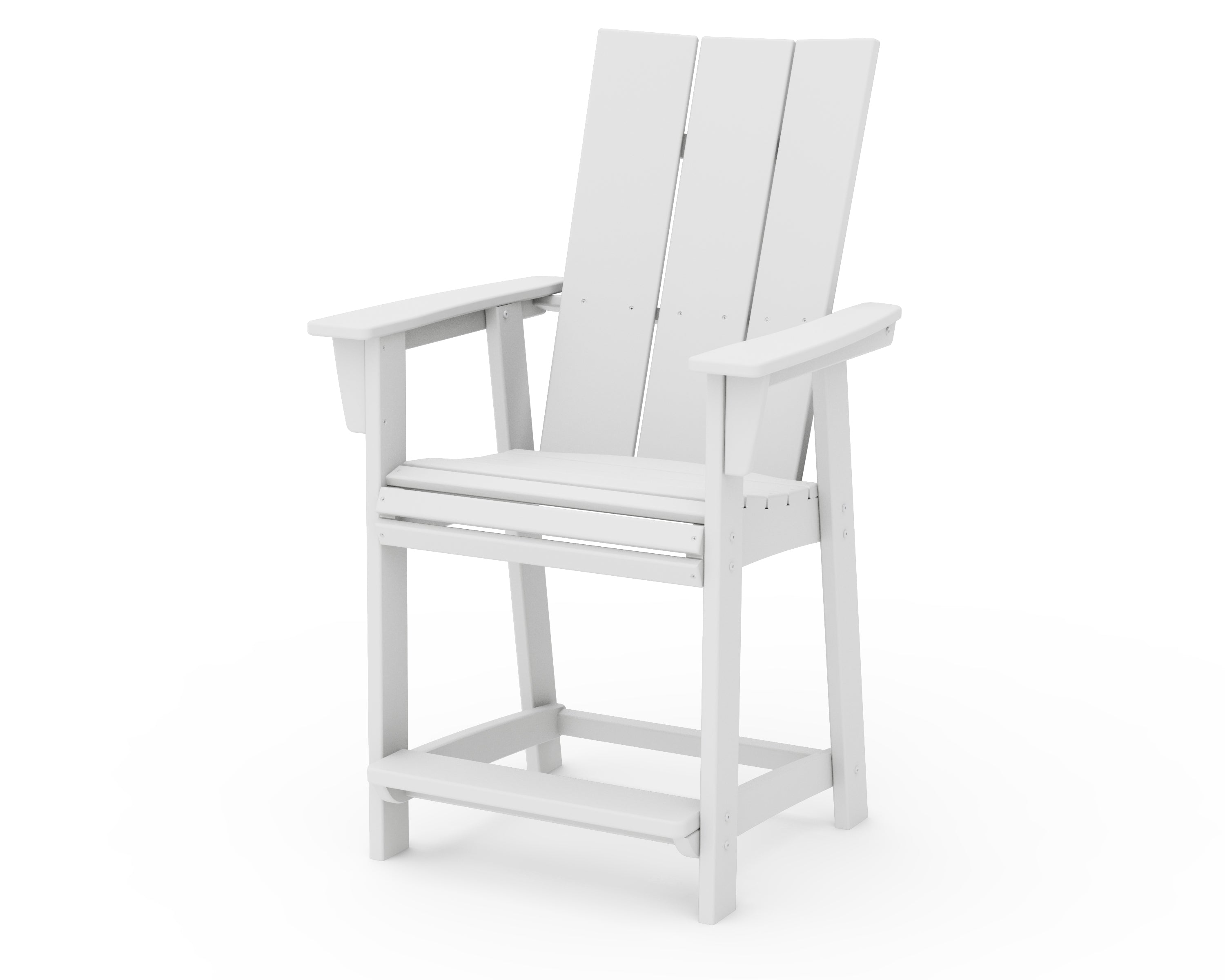 POLYWOOD® Modern Curveback Adirondack Counter Chair in White